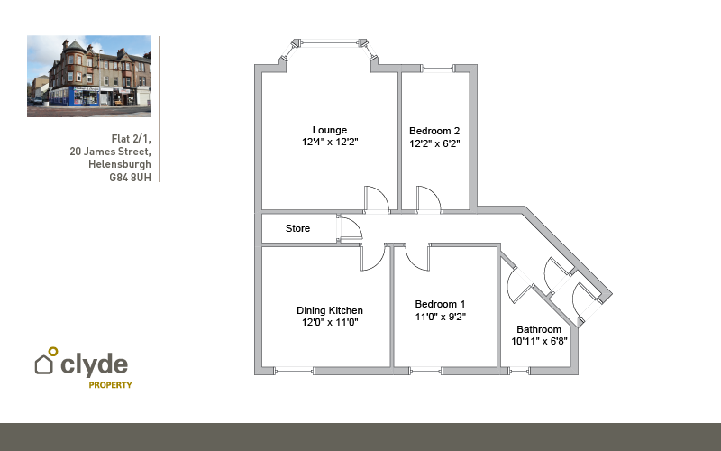 2 Bedrooms Flat for sale in James Street, Flat 2/1, Helensburgh, Argyll & Bute G84