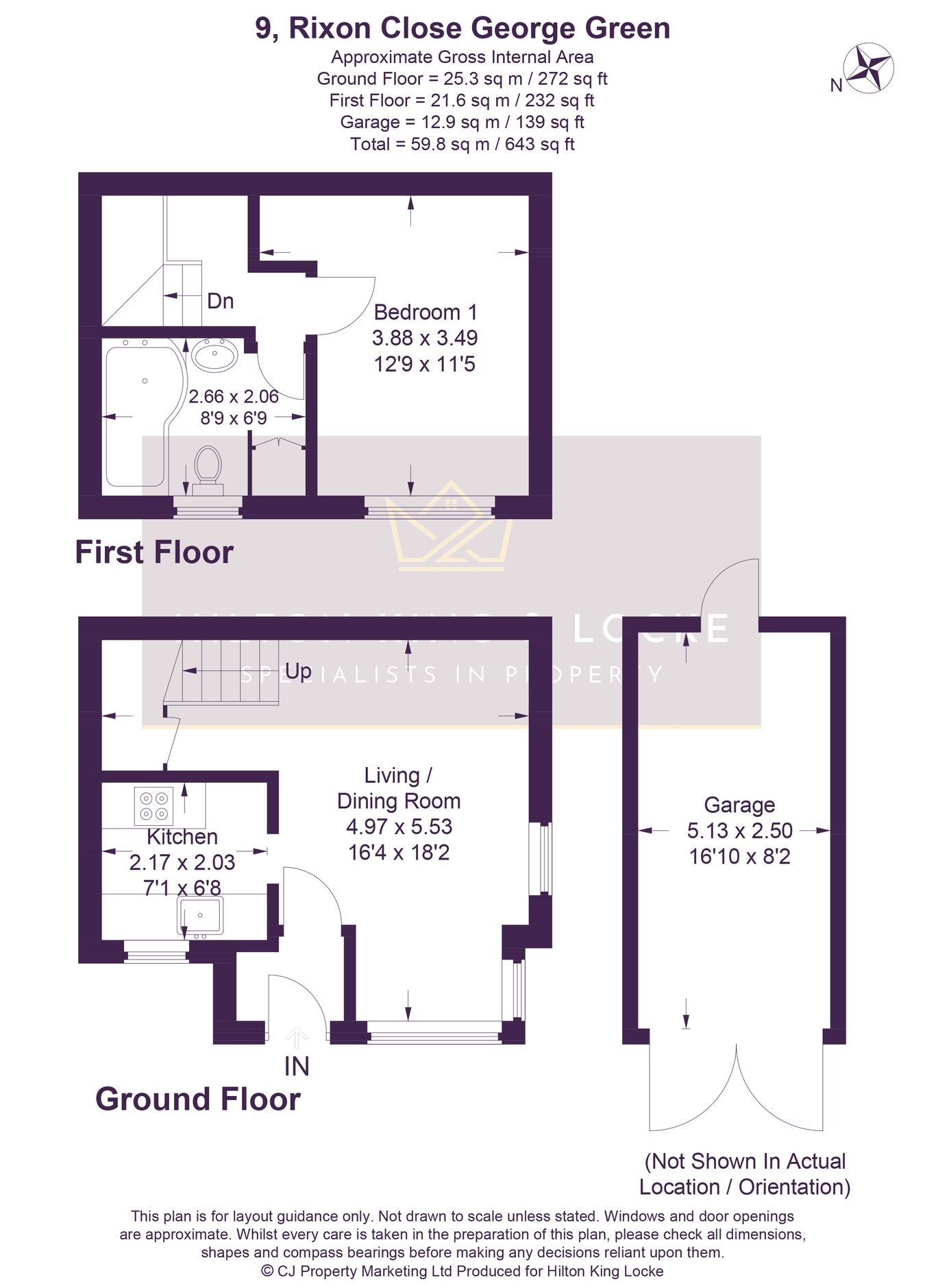 9, Rixon Close, George Green floorplan
