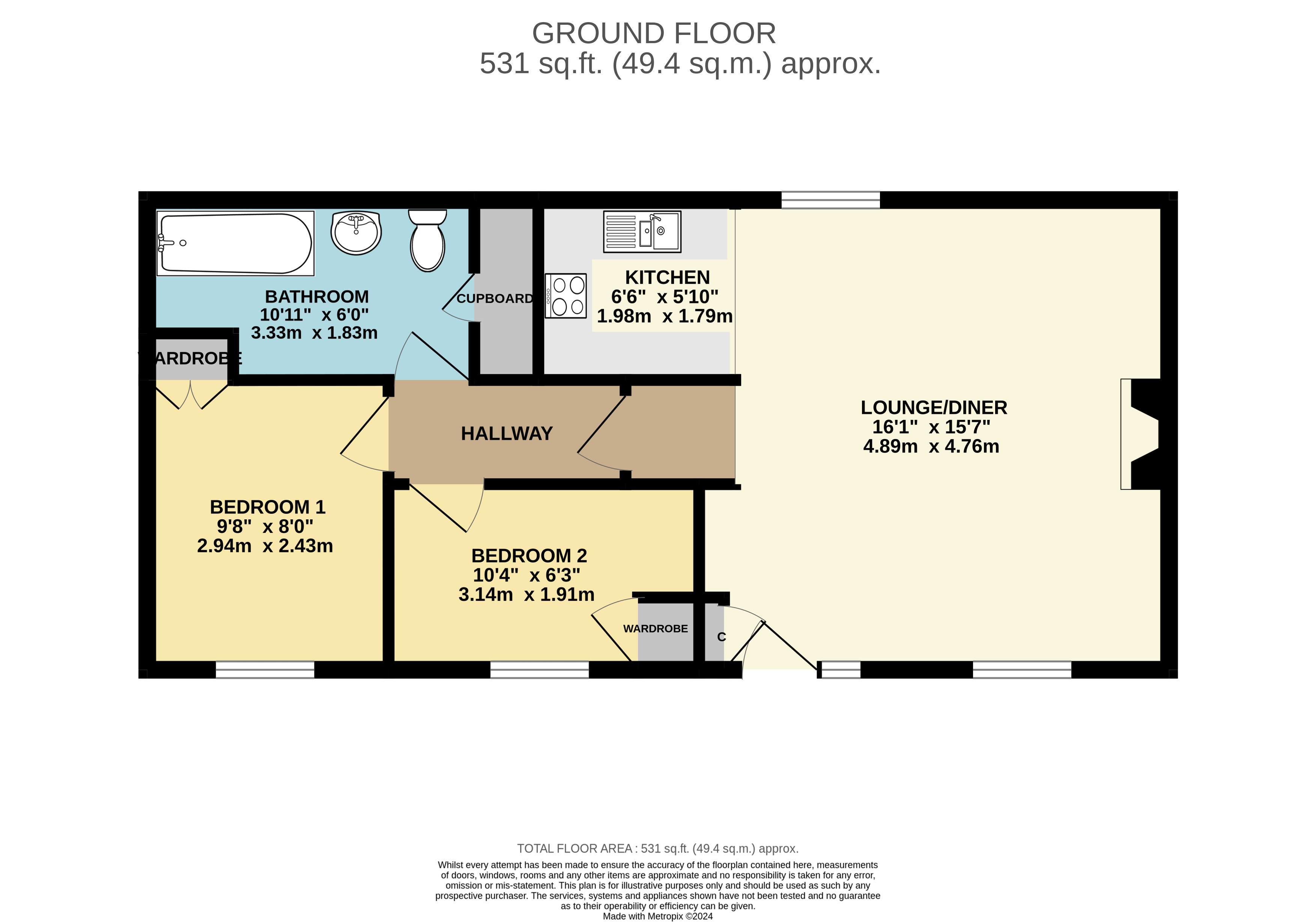 Granary Cottage,, Rosecare, Bude floorplan