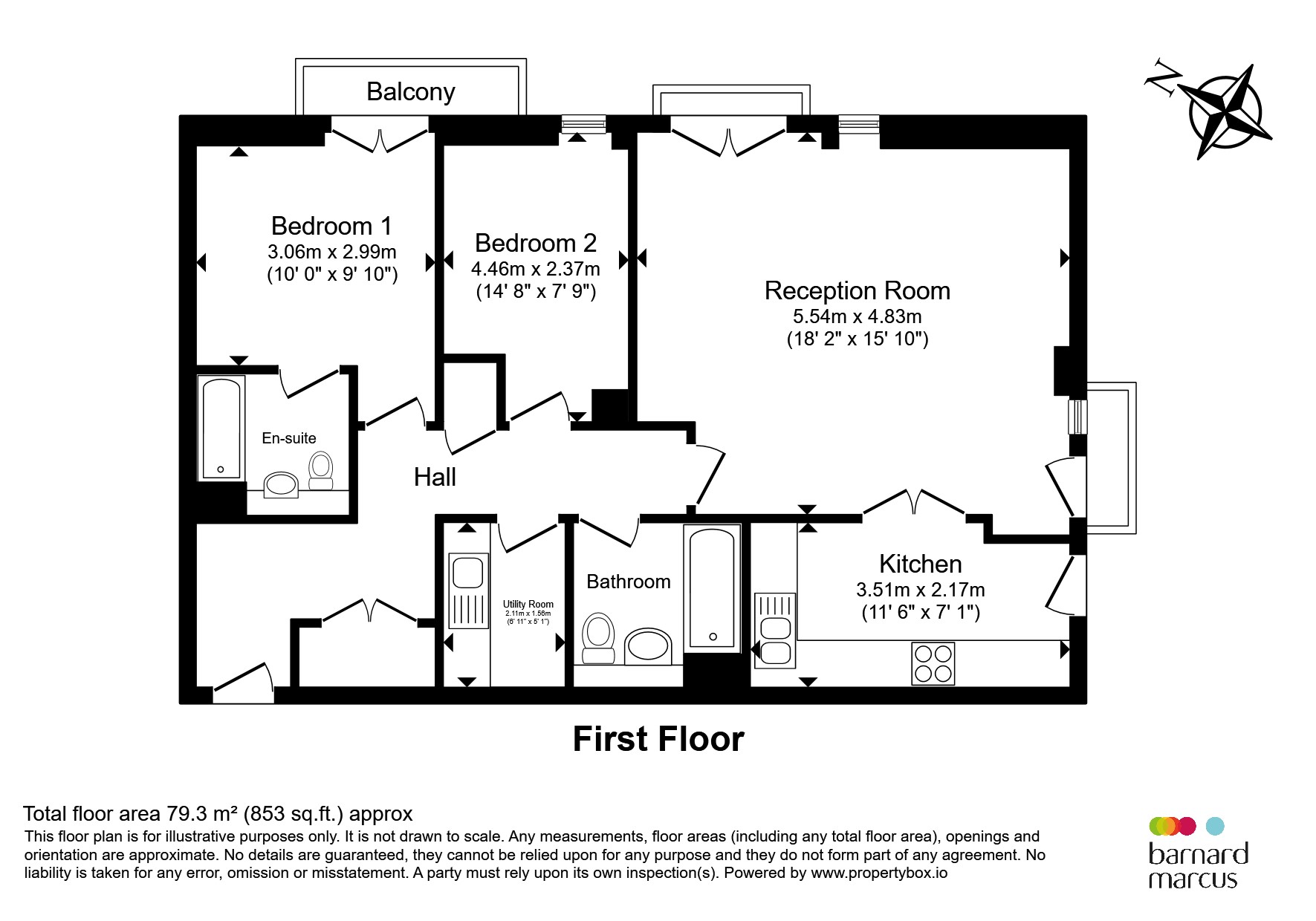 Apartment 2, Devonhurst Place, 9, Heathfield Terrace, LONDON floorplan