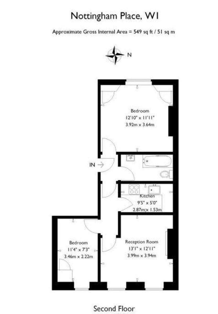 2 Bedrooms Flat to rent in Nottingham Place, London W1U