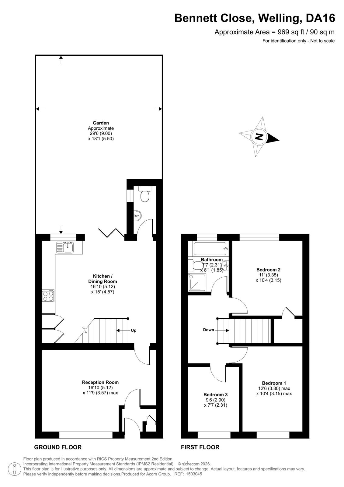 16, Bennett Close, Welling floorplan