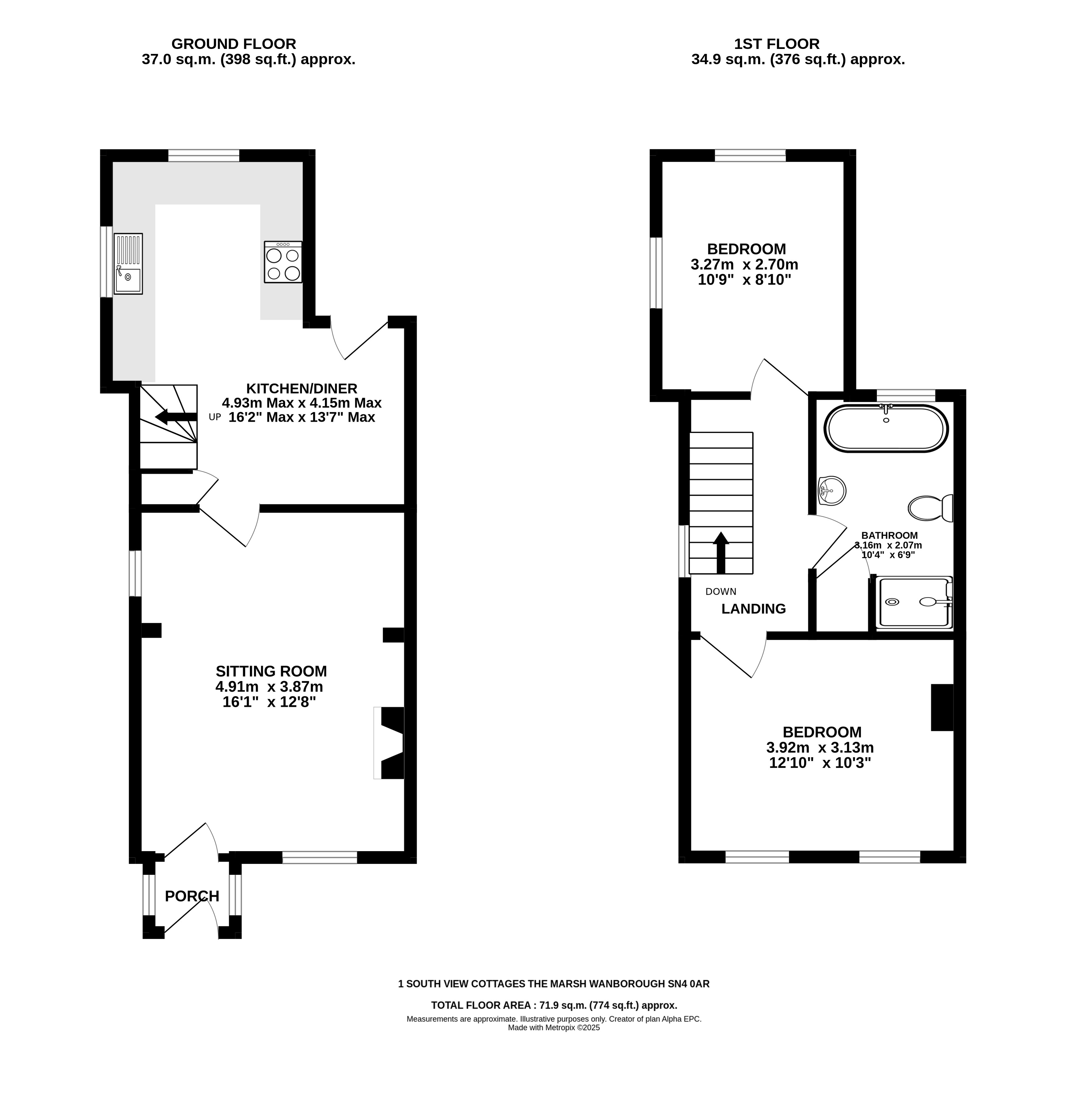 1, South View Cottages, Wanborough floorplan
