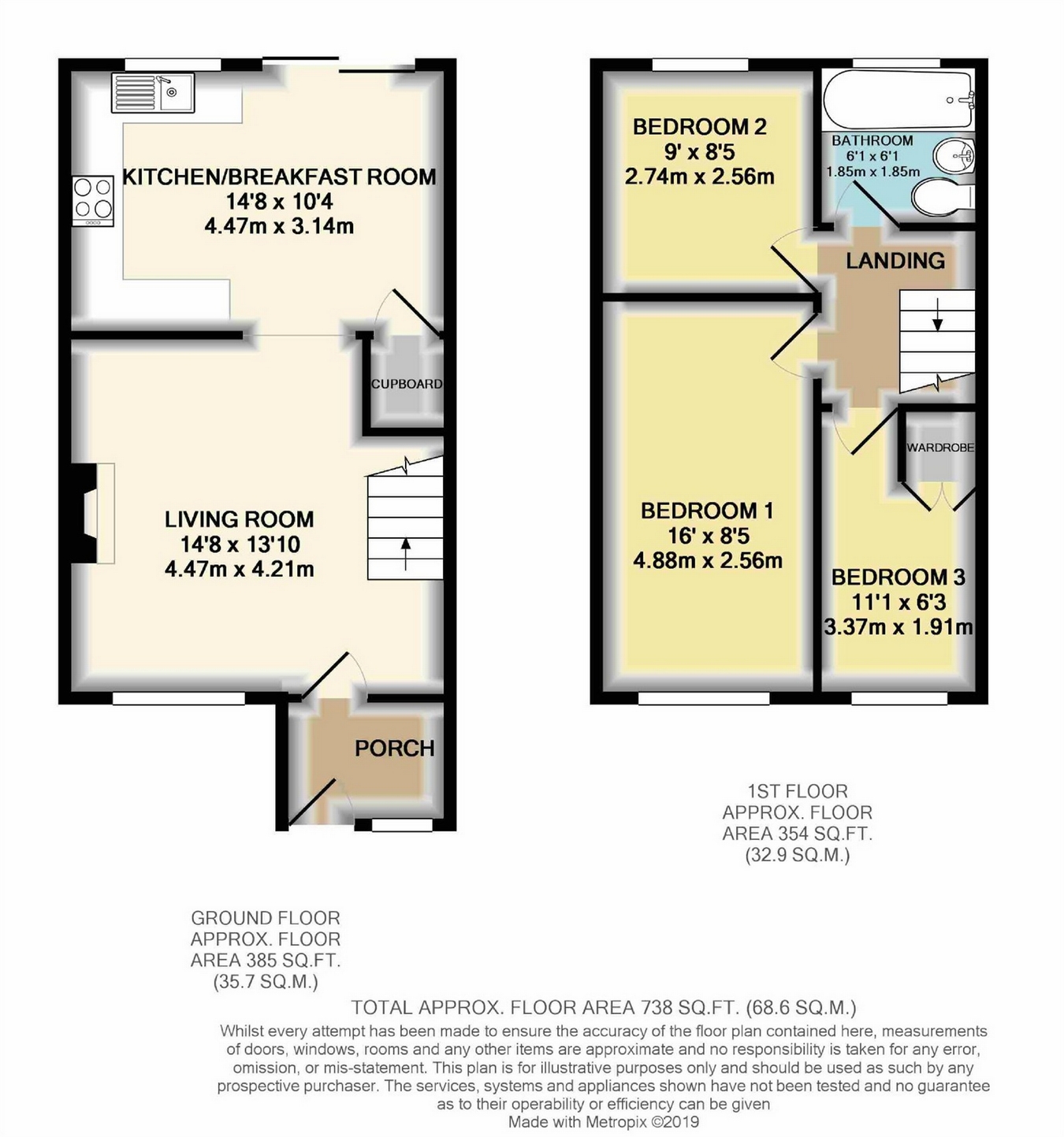 3 Bedrooms Terraced house to rent in West Close, Ashford TW15