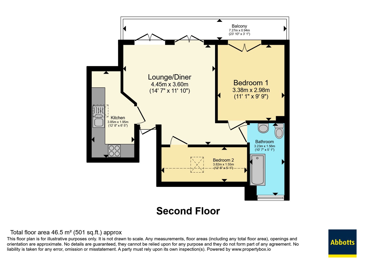 Flat 5, Bay View Court,, Stour Road, Essex floorplan