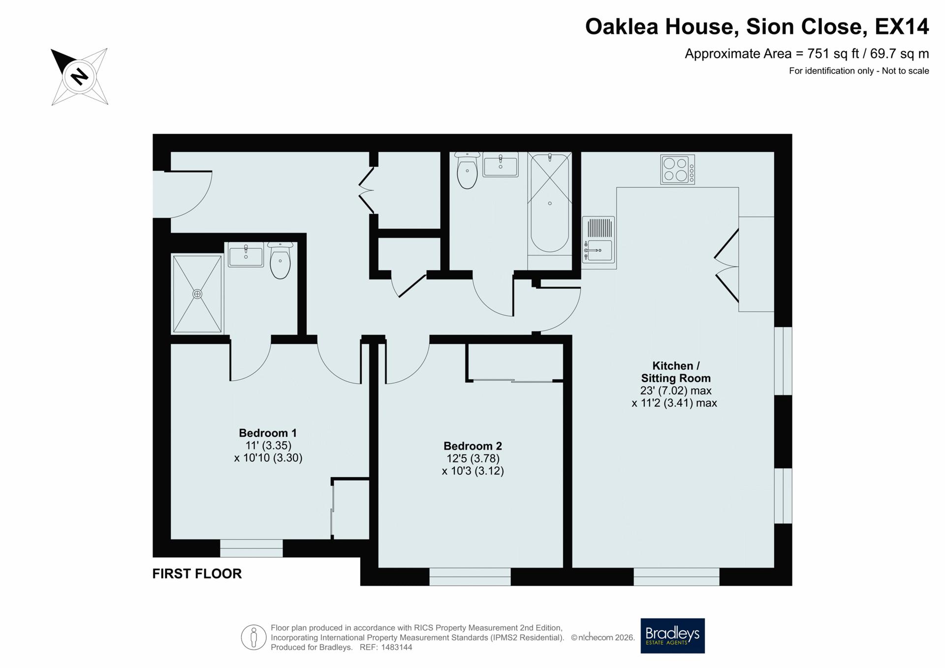 Apartment 12,, Oaklea House, Sion Close floorplan