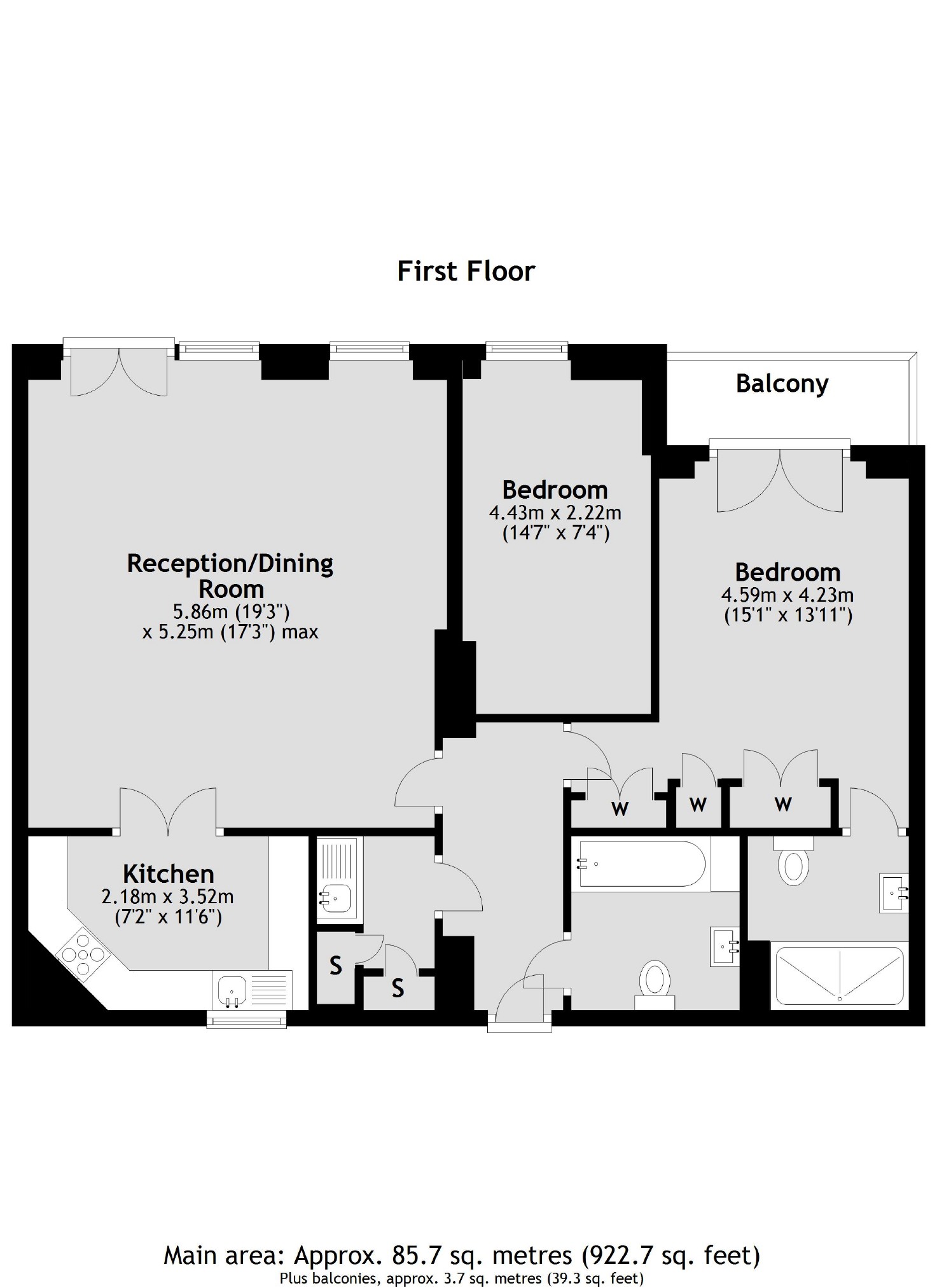 Flat 6, 9, Devonhurst Place, London floorplan