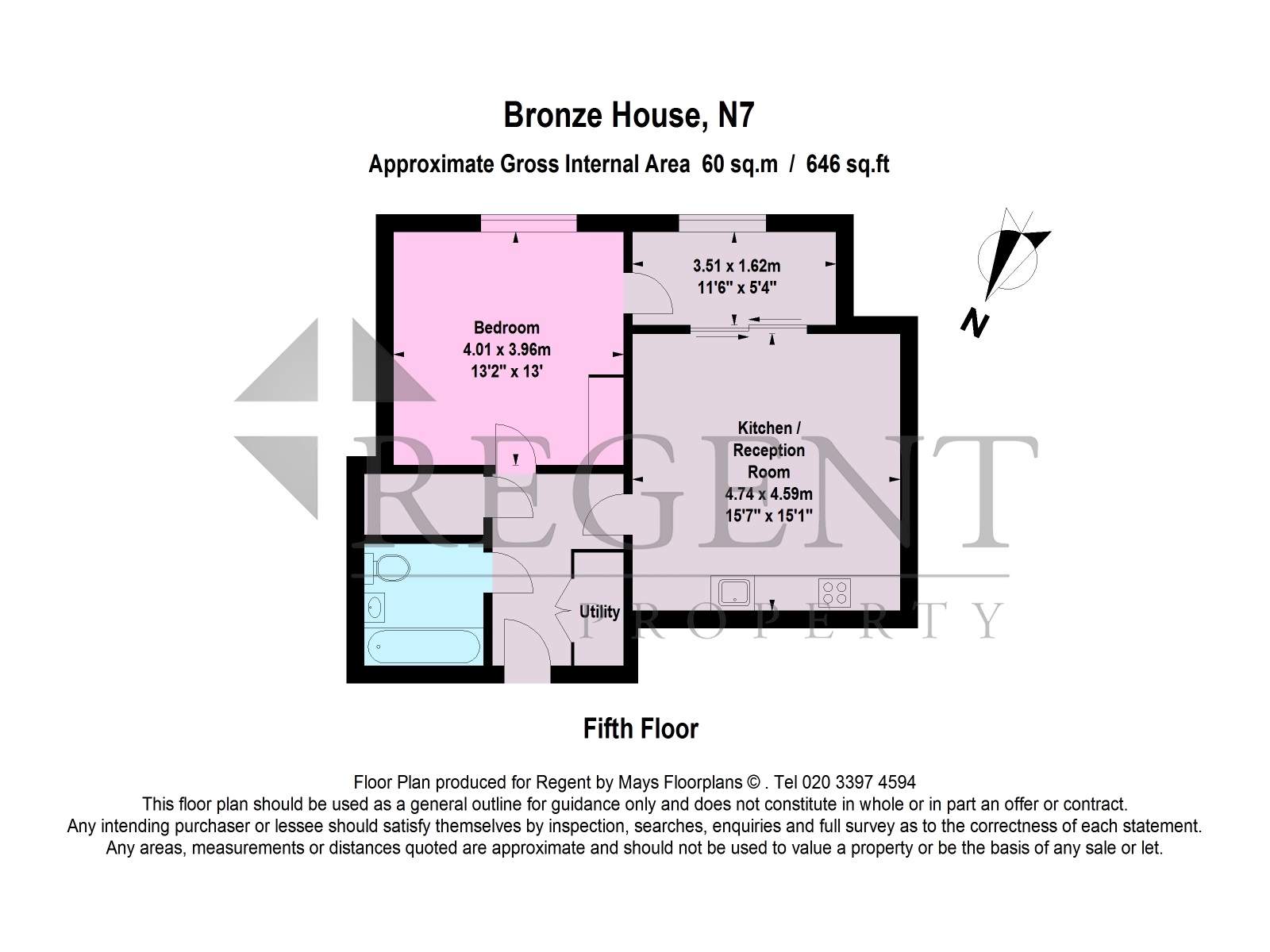 1 Bedrooms Flat to rent in Bronze House, Caledonian Road, Sterling Way N7