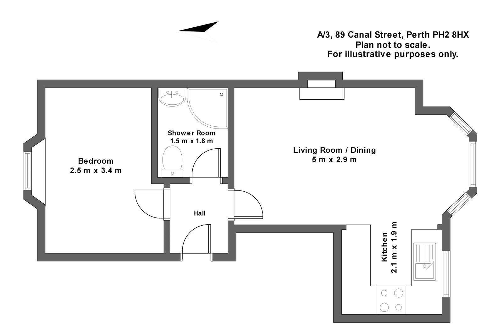 A/3, Canal Street, Perth PH2, 1 bedroom flat for sale 59395686