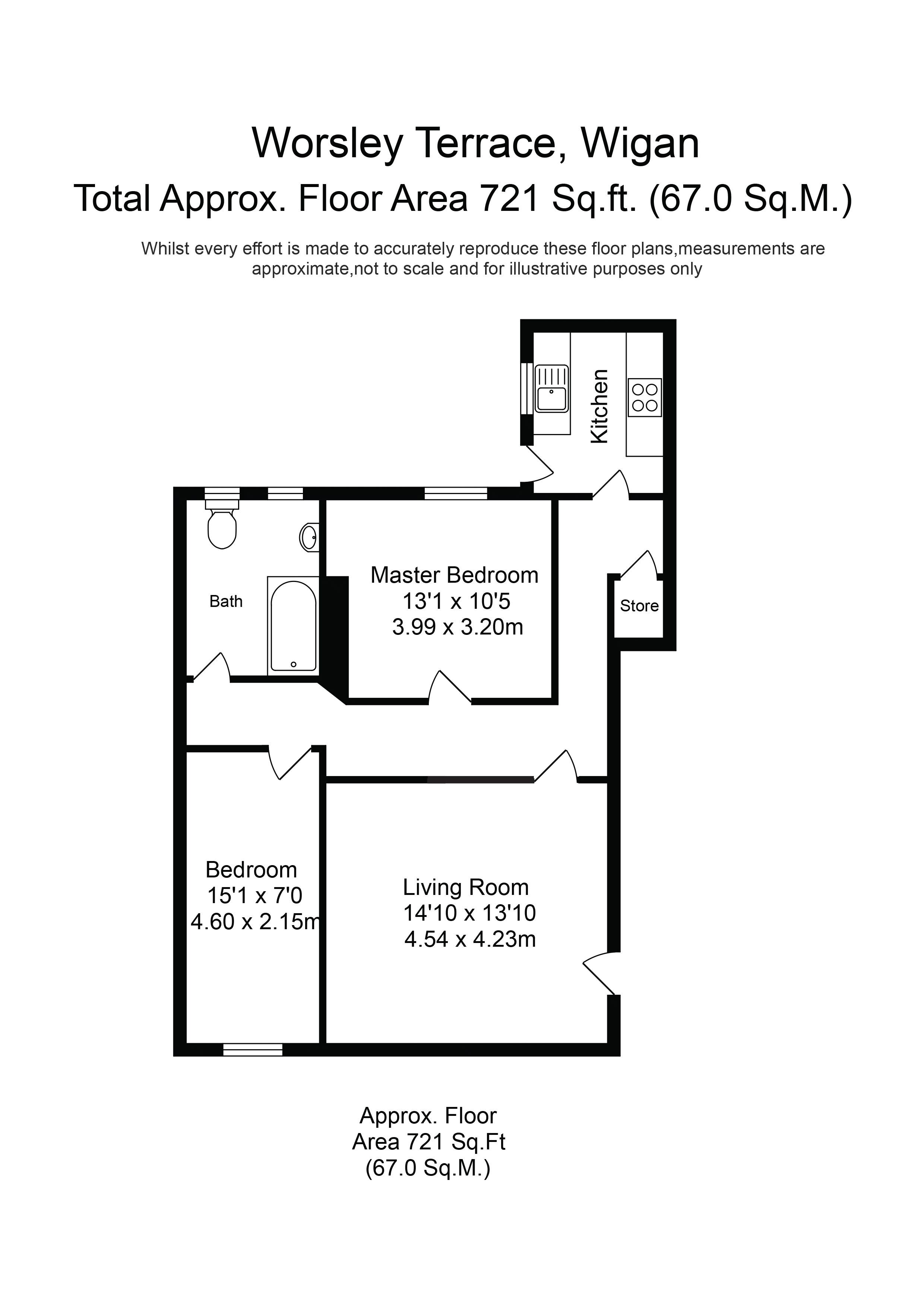 2 Bedrooms Flat to rent in Worsley Terrace, Wigan WN1