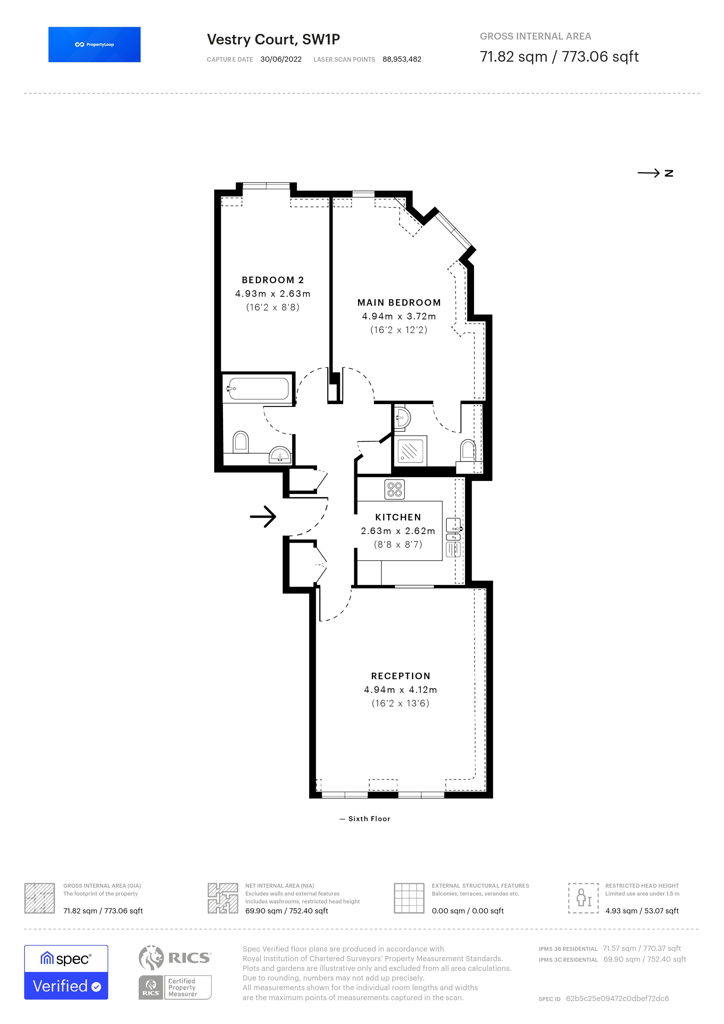 Flat 63 Vestry Court, London floorplan