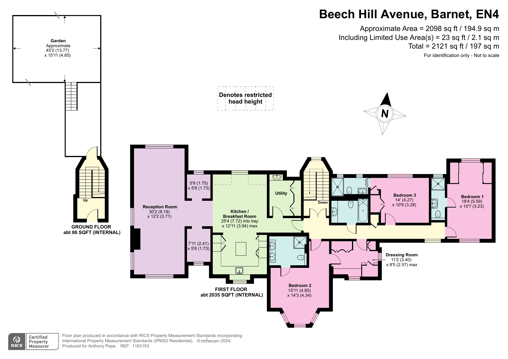 Apt 3 The Penthouse, Avenue House, 2, Beech Hill Avenue, Hertfordshire floorplan