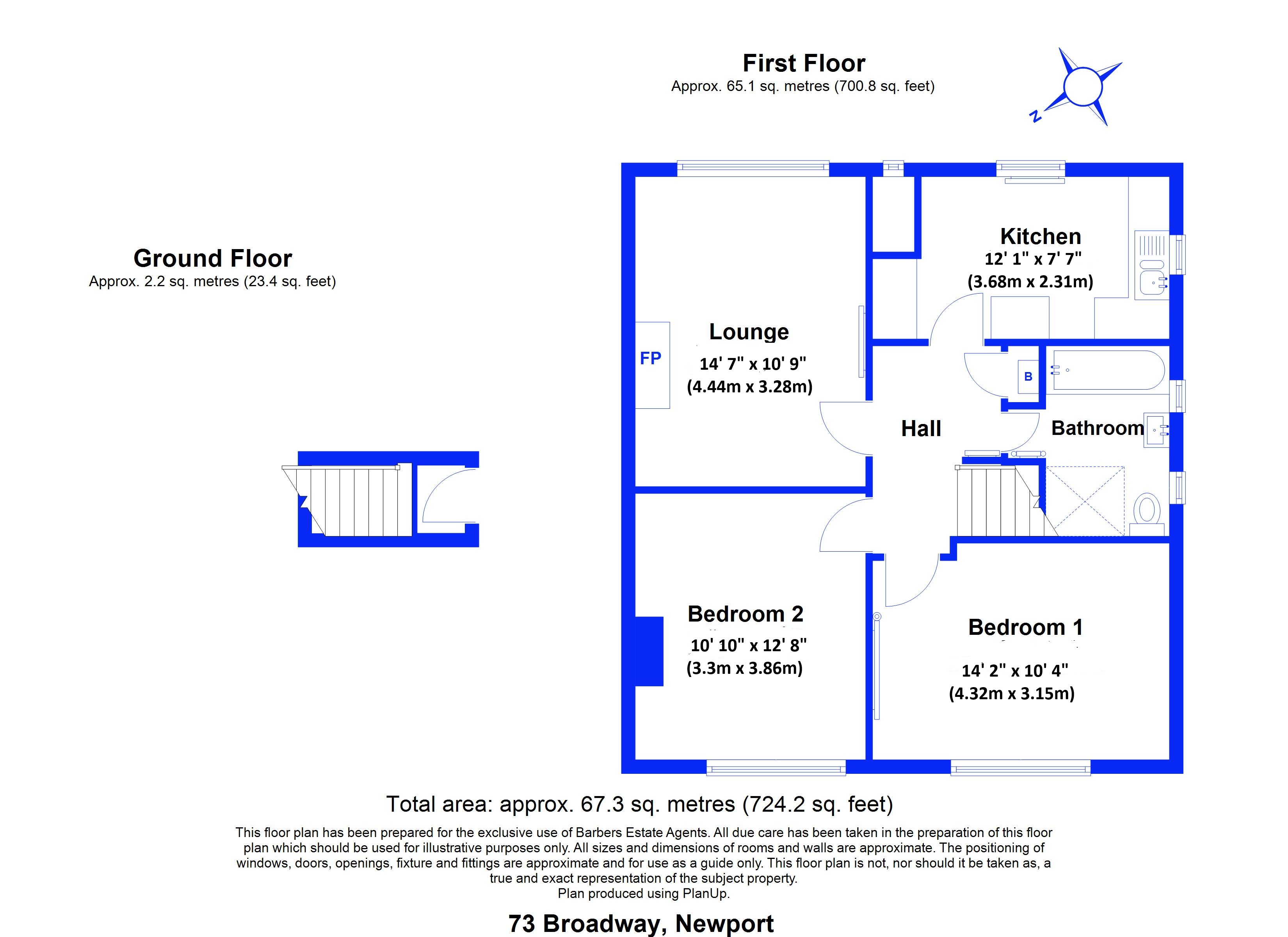 73, Broadway, Newport floorplan