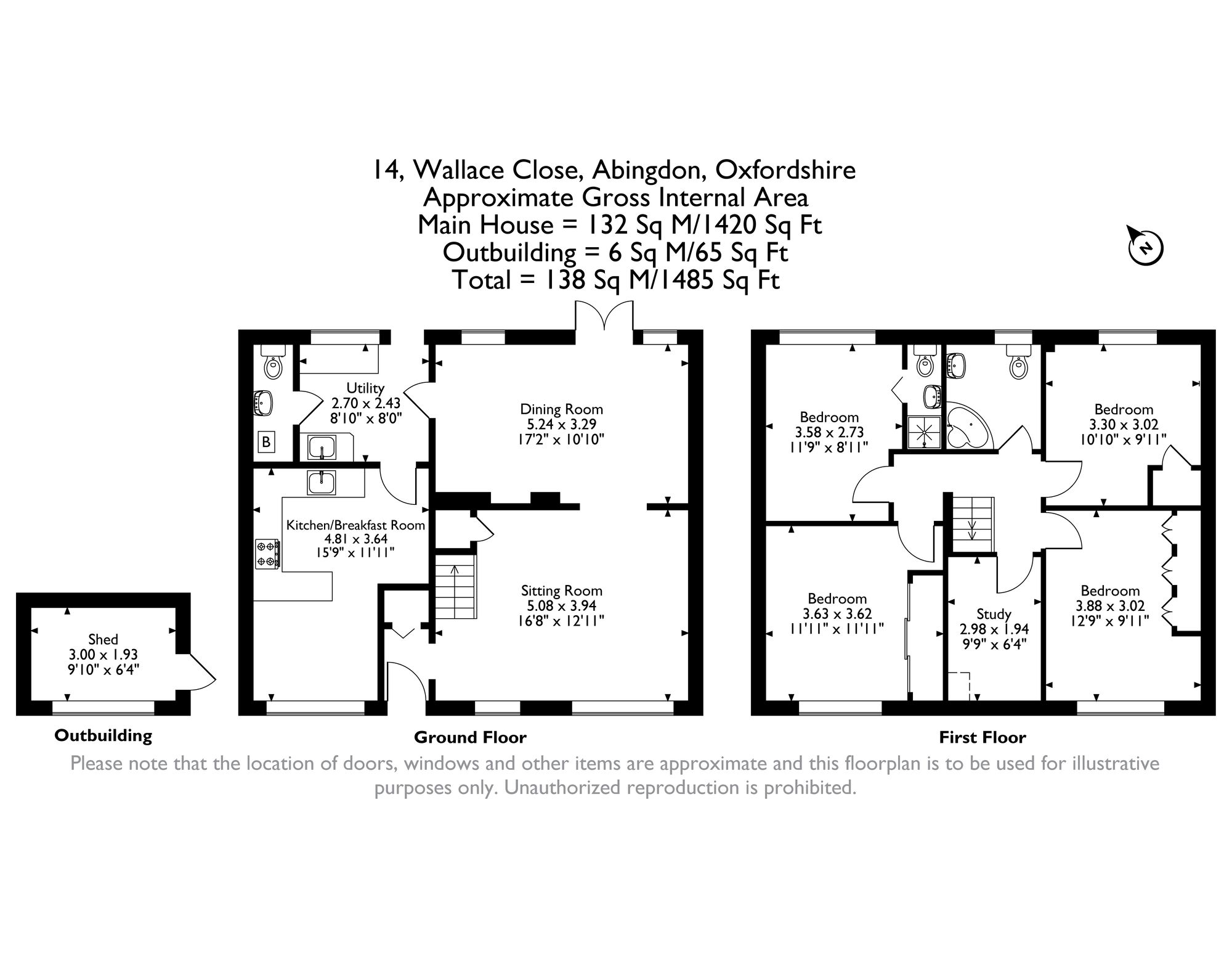 14 Wallace Close, Abingdon floorplan