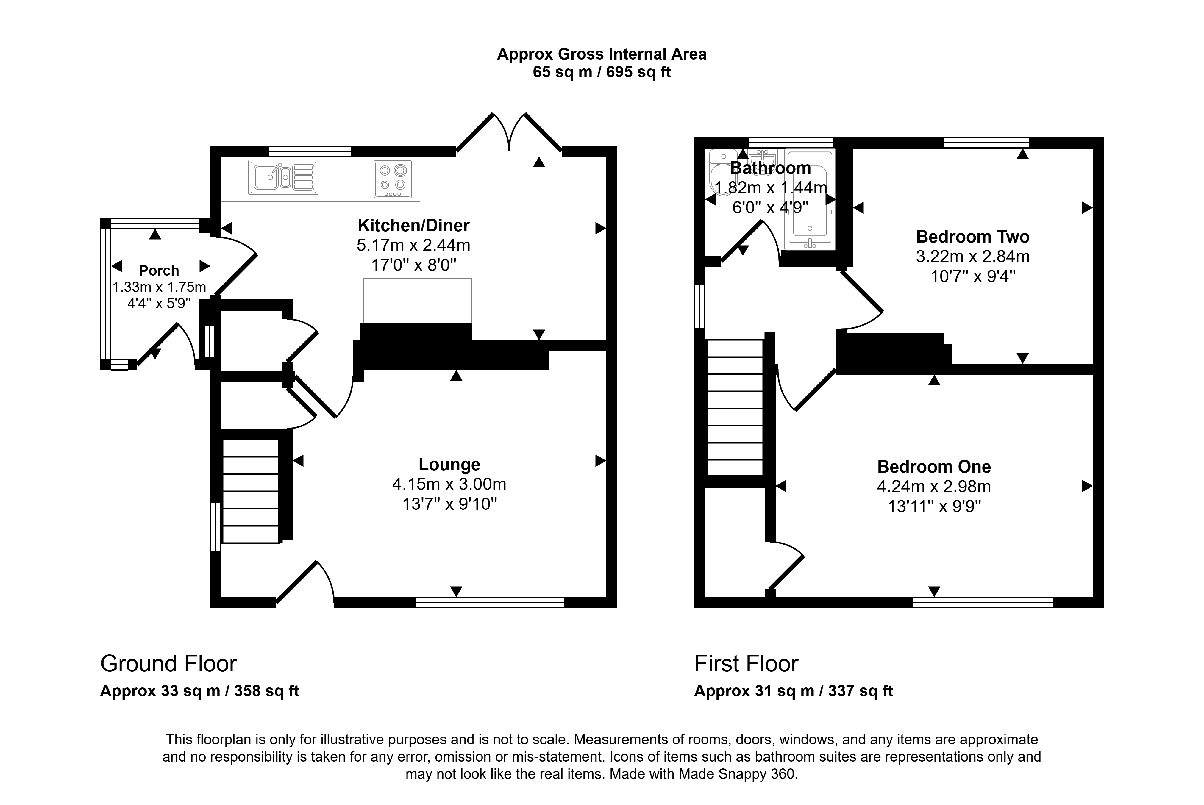 132, Oak Road, Peterlee floorplan