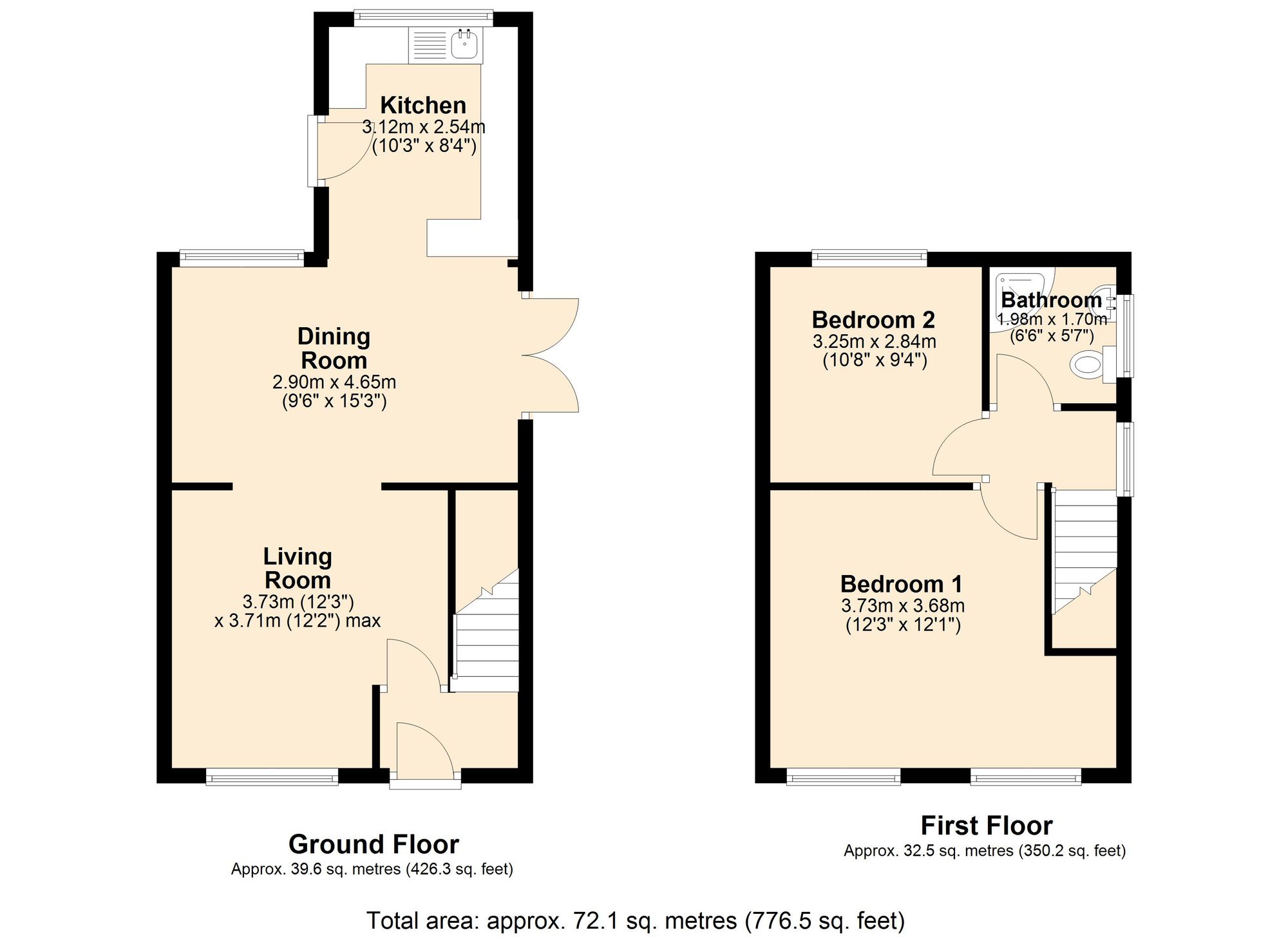 2 Beech Close, Blackburn floorplan
