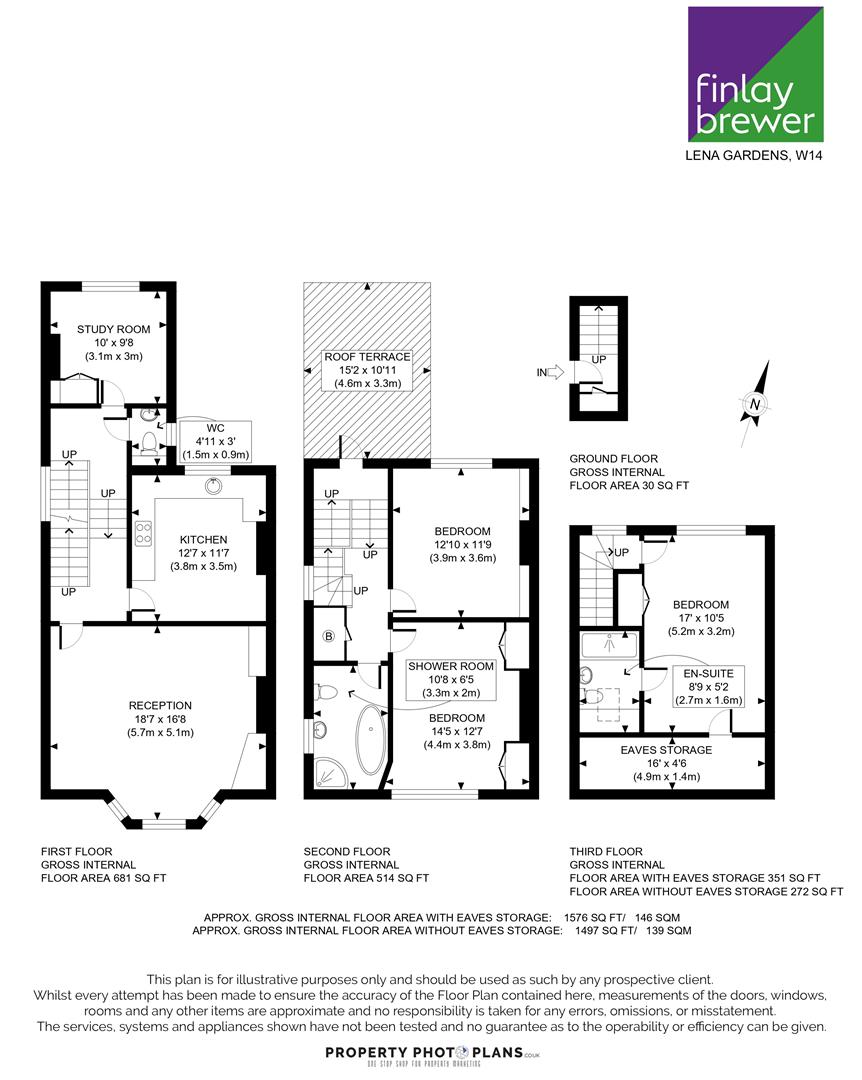 First and Second Floor Flat, 16, Lena Gardens, London floorplan