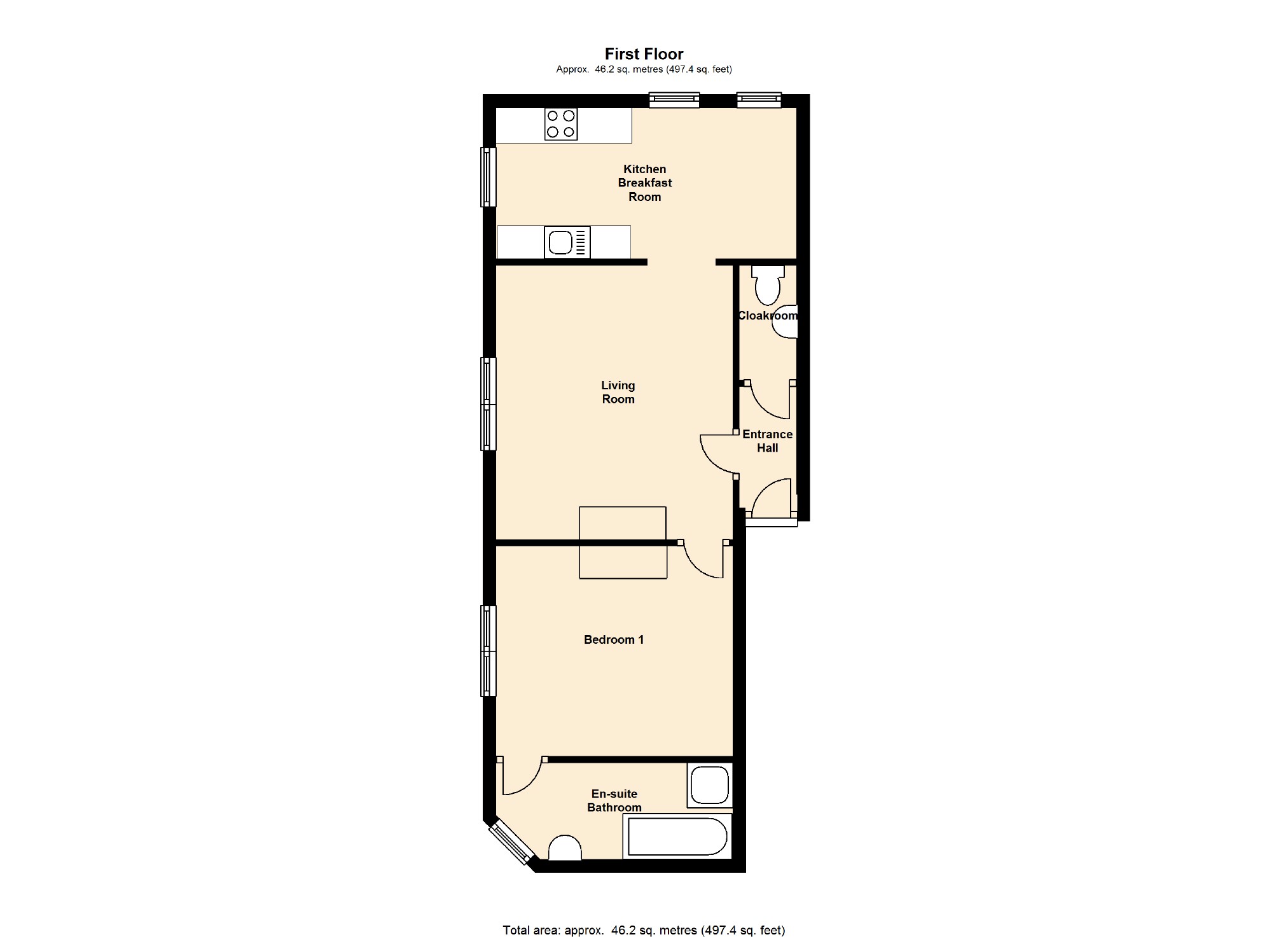 7 Grosvenor Mansions, Belle Vue, Bude floorplan