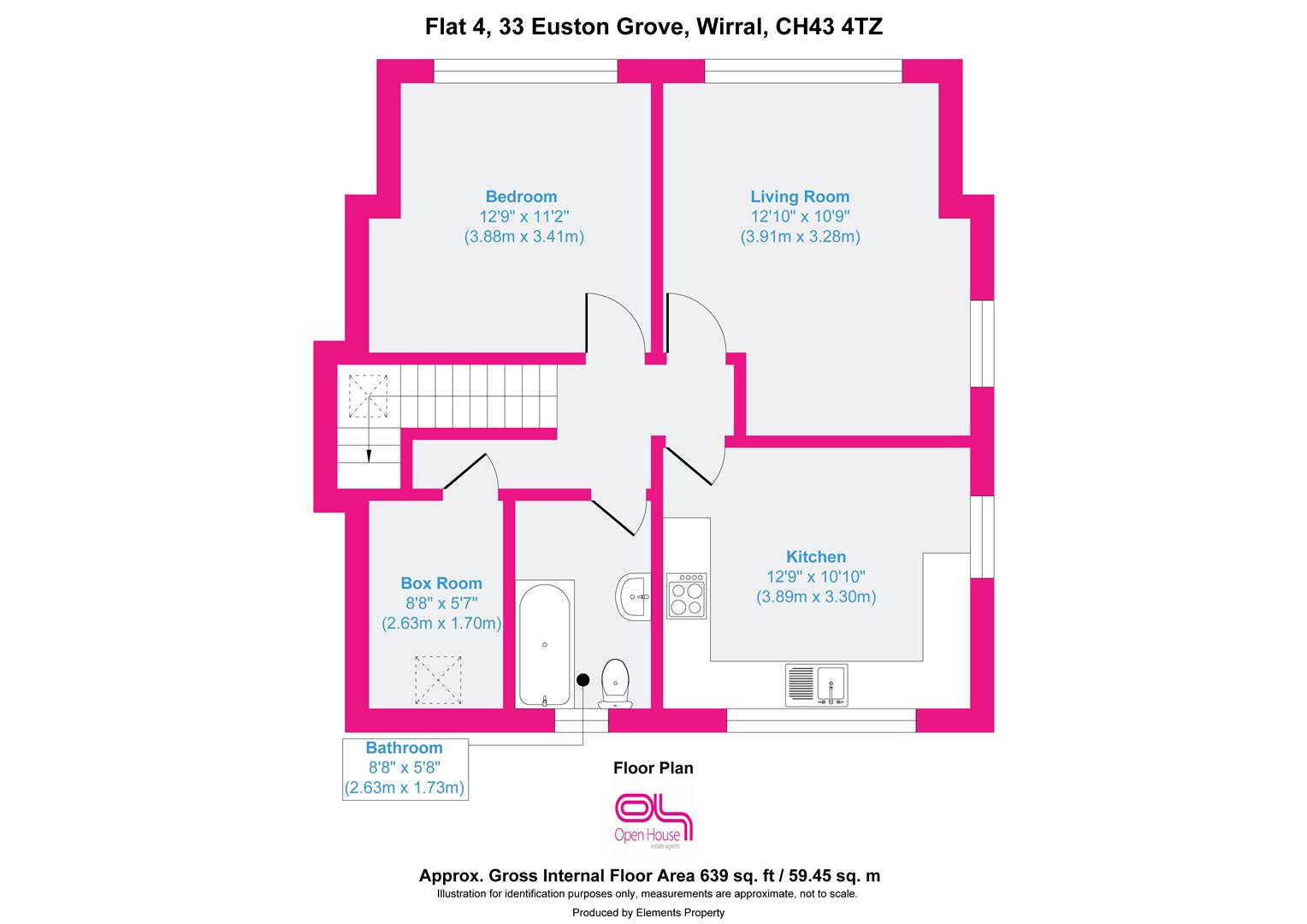Flat 4, 33, Euston Grove, Prenton floorplan