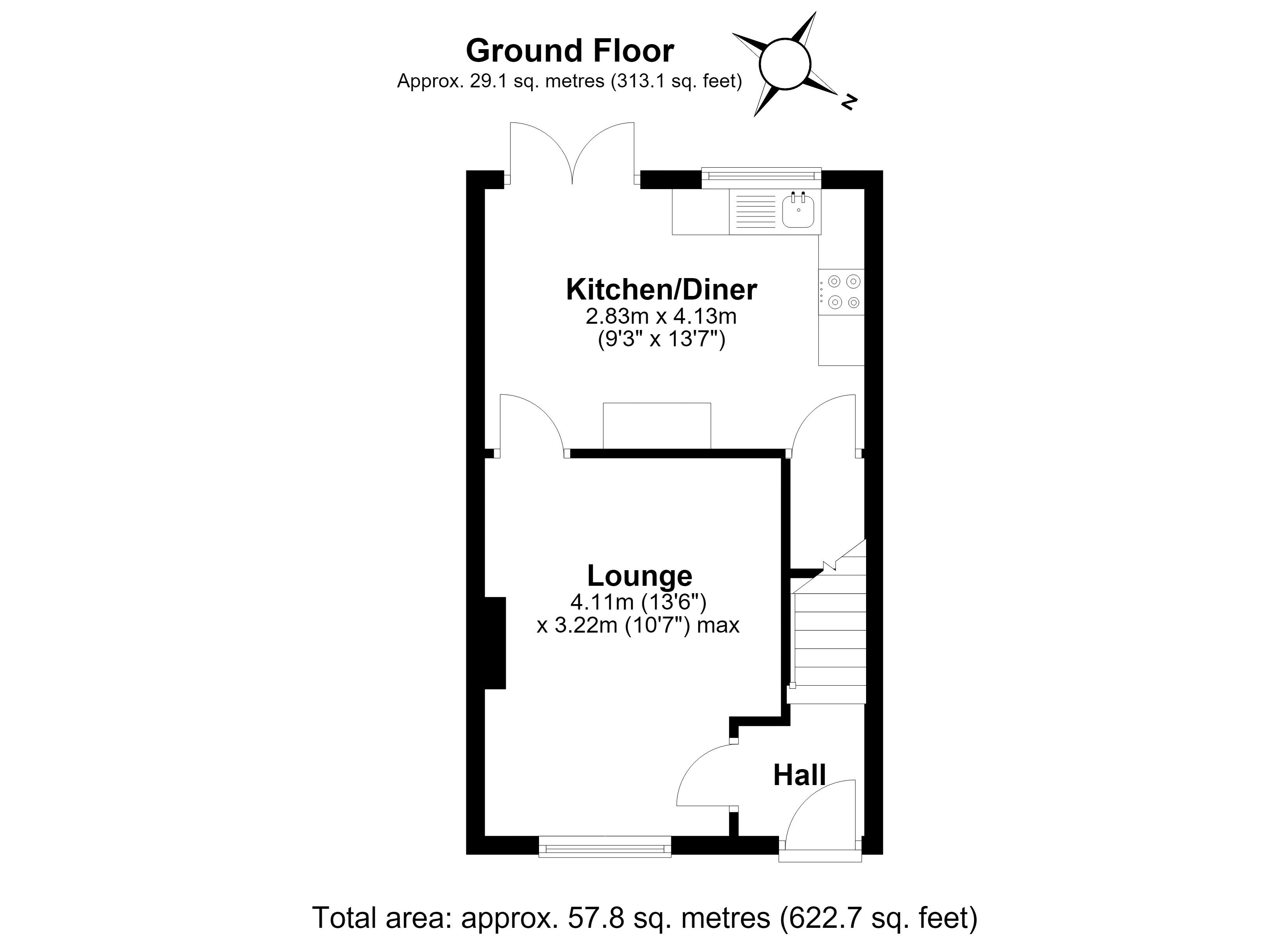 4, Woodhall Close, Telford floorplan