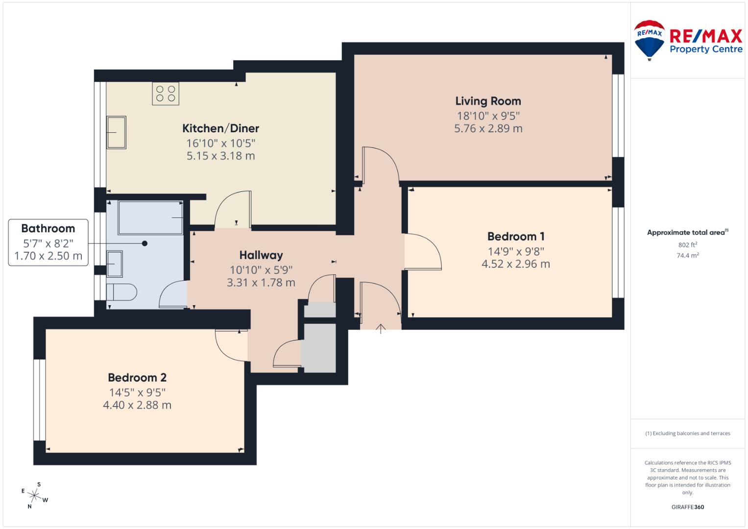 Flat 2, Honey Pot Hall, Harold Road, Clacton-On-Sea floorplan