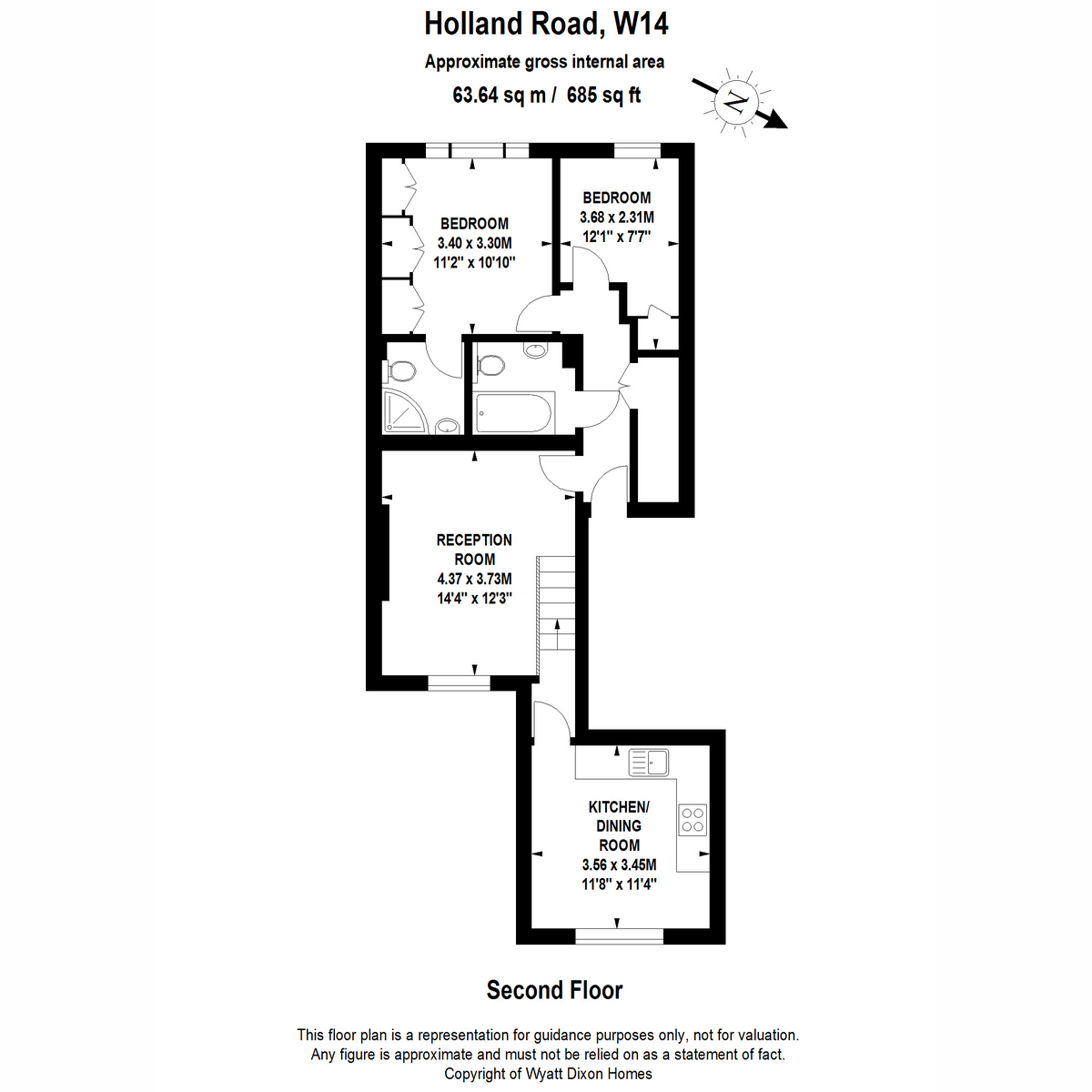 Flat Flat 4, 112, Holland Road, London floorplan