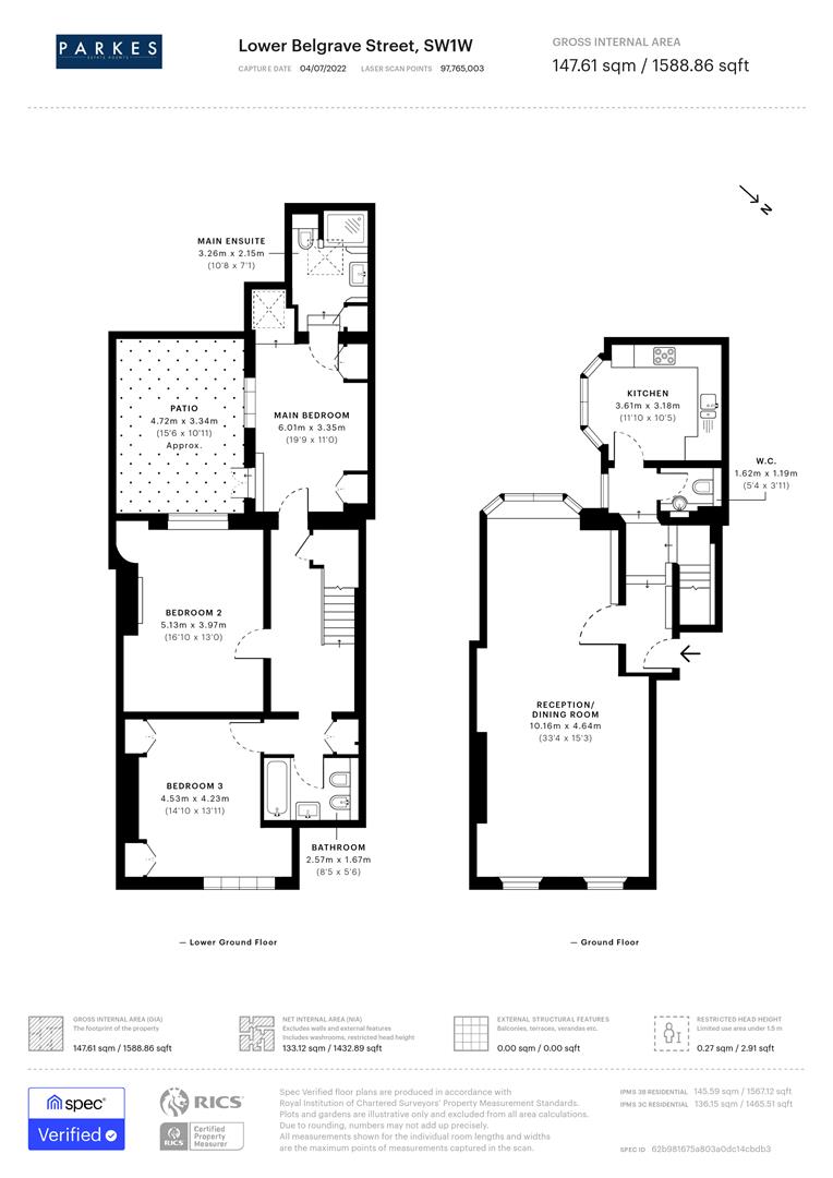 Flat A., 55, Lower Belgrave Street, London floorplan