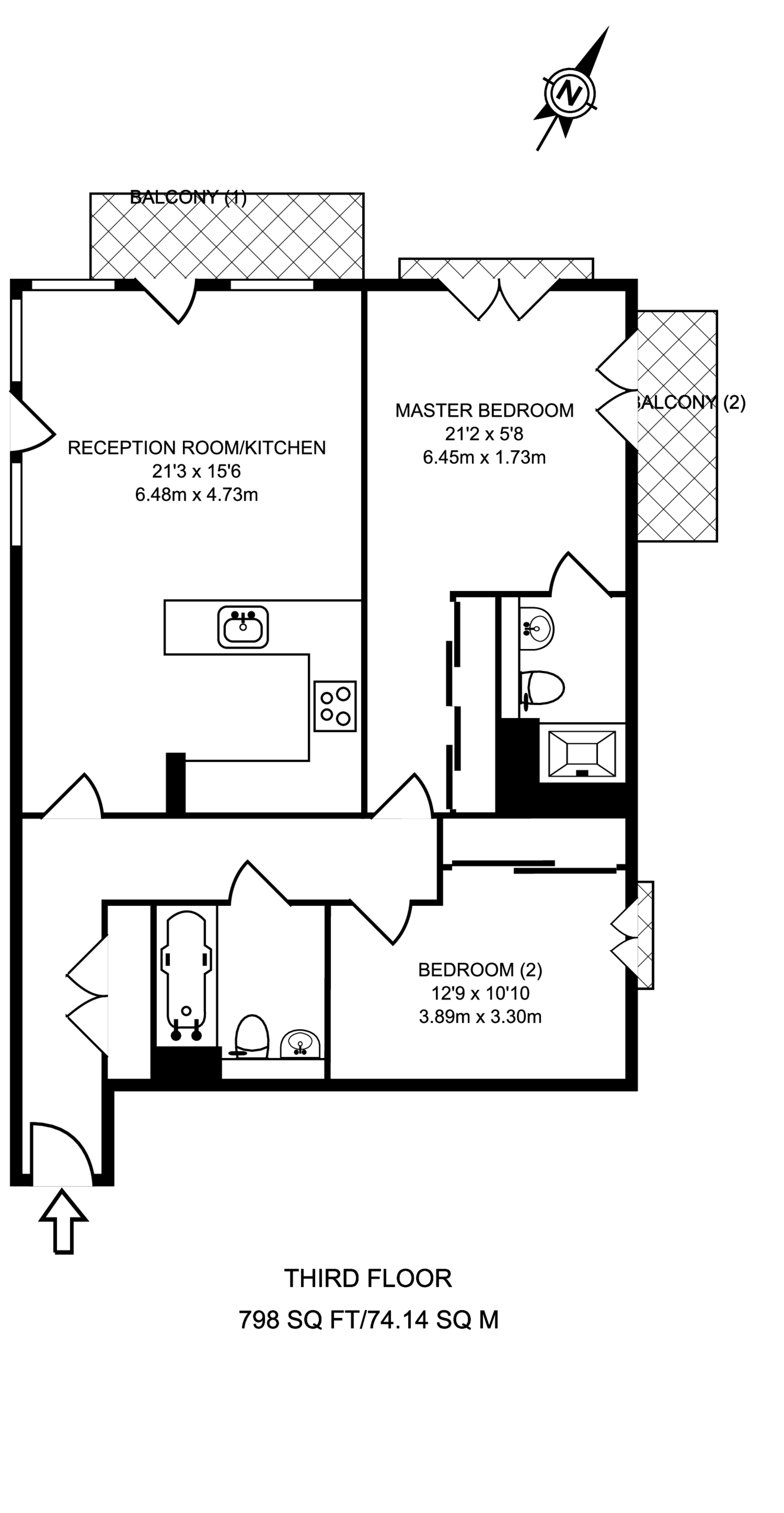 Baltimore Wharf, E14, Canary Wharf floorplan