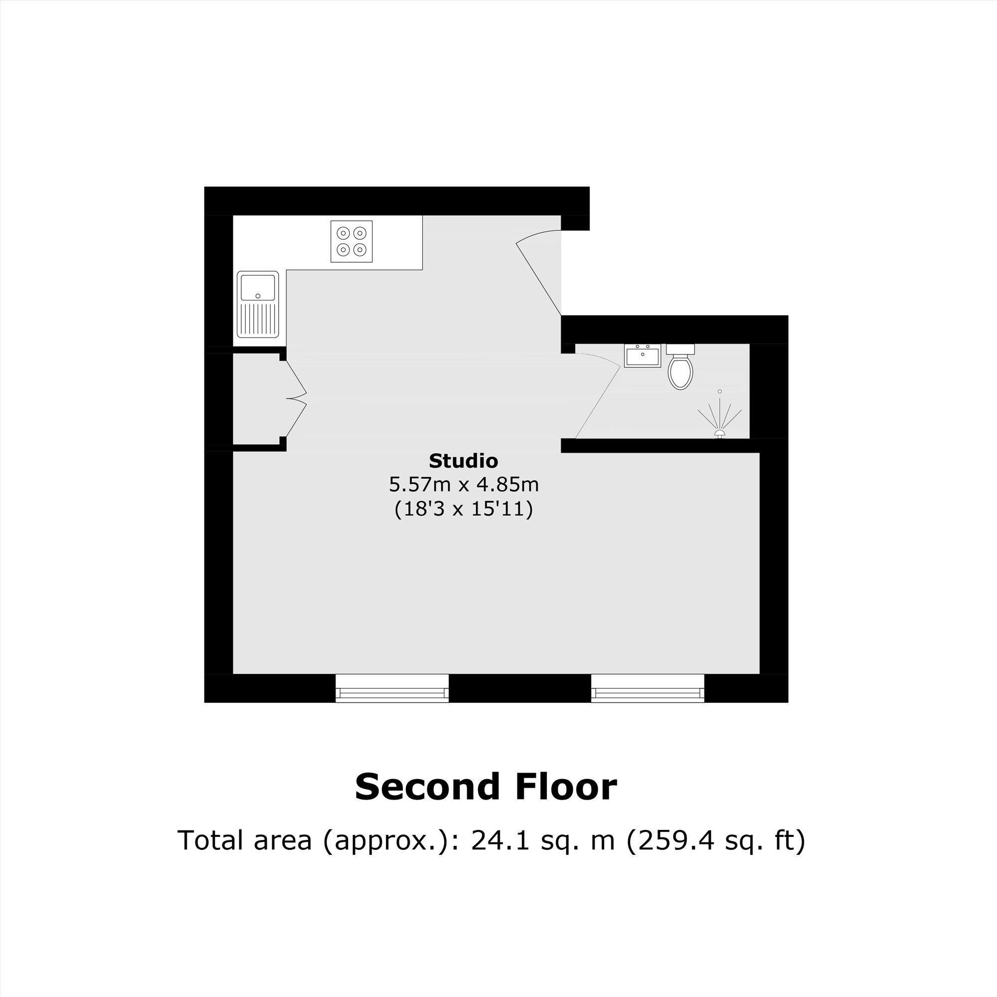Flat D, 24, Finborough Road, London floorplan