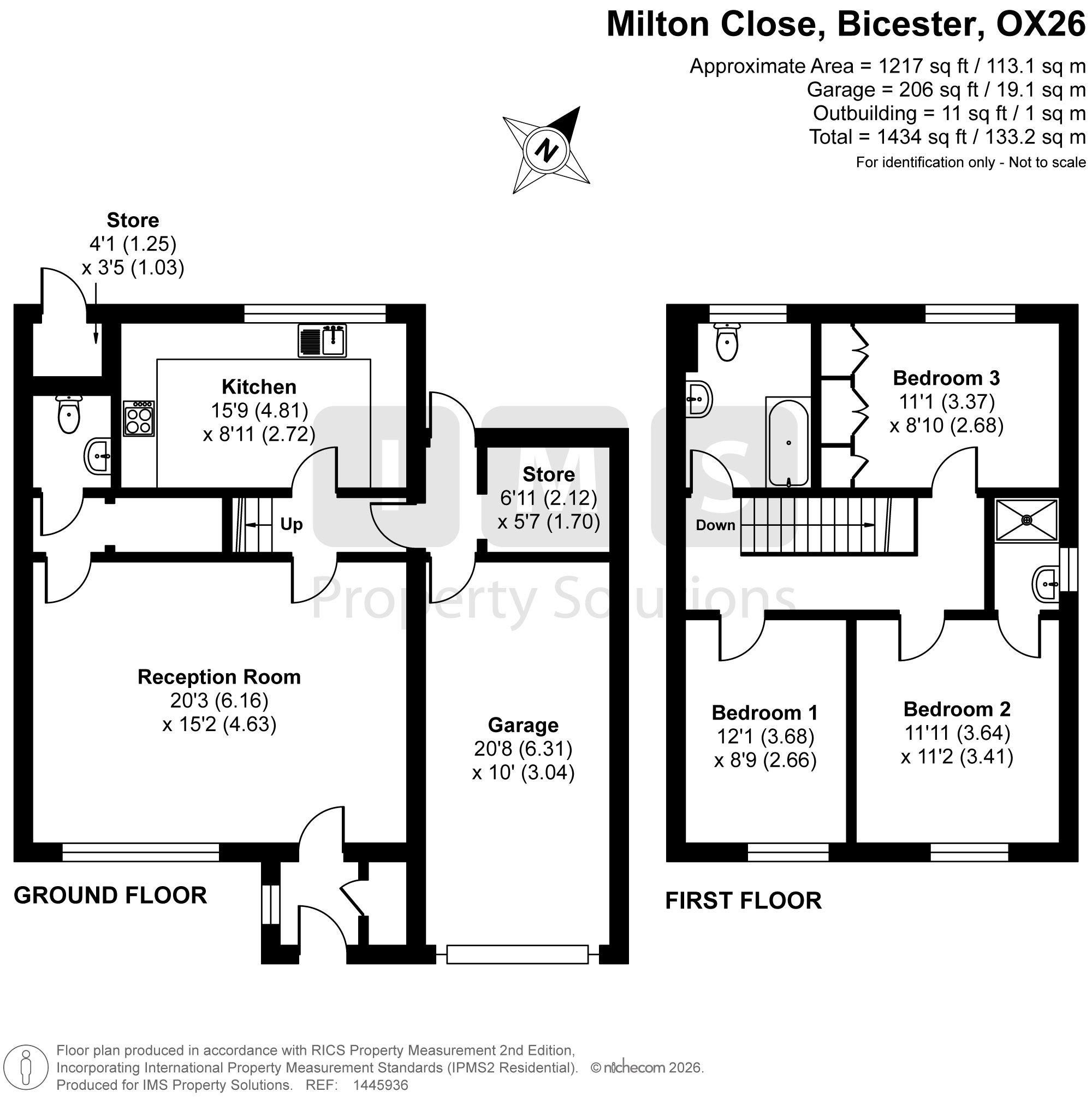 3 Milton Close, Bicester floorplan