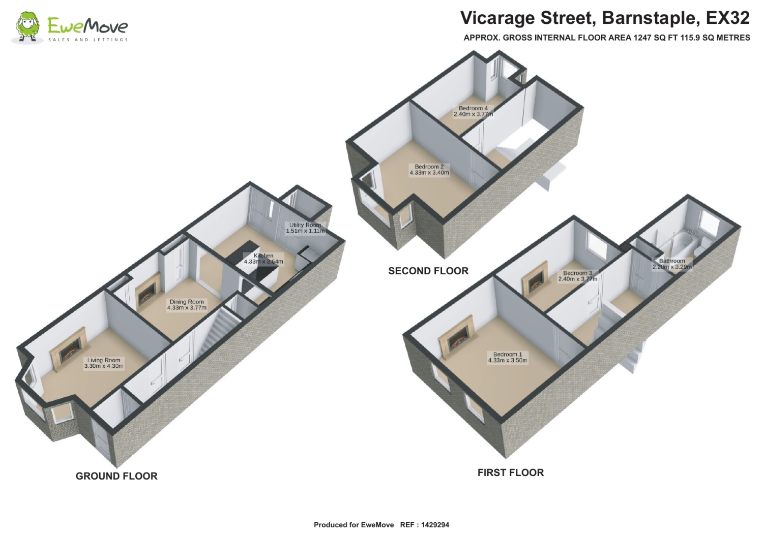 54, Vicarage Street, Barnstaple floorplan