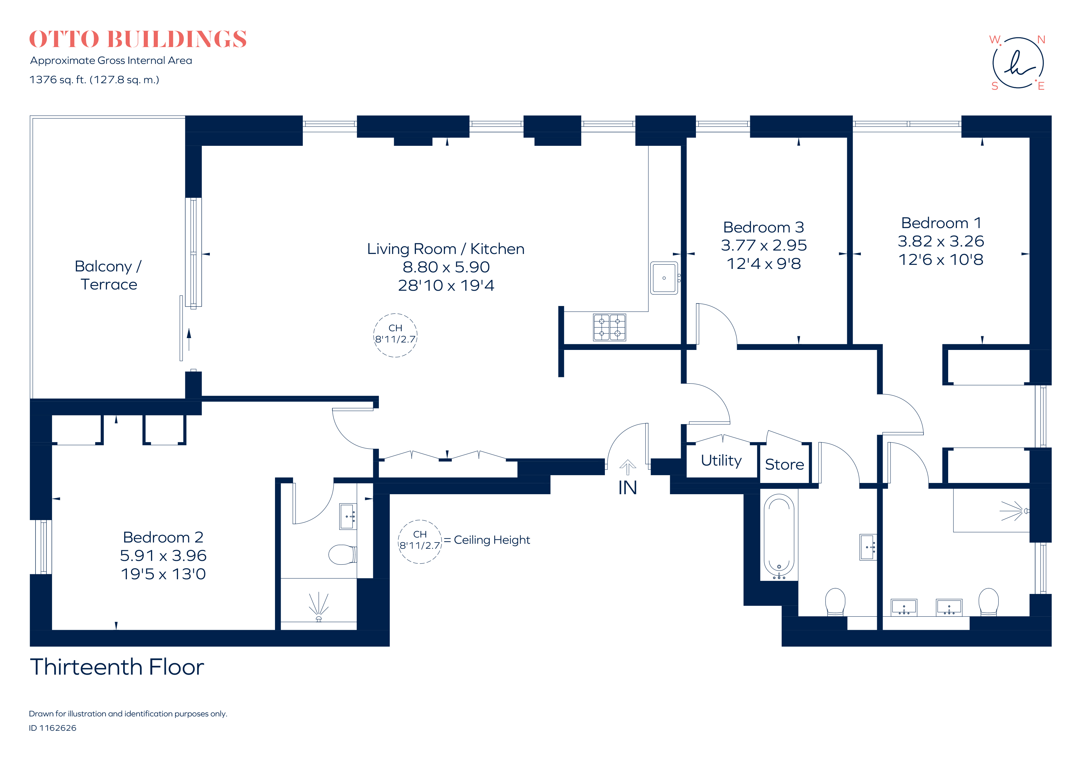 13.02, Otto Buildings, Downs Road, London floorplan