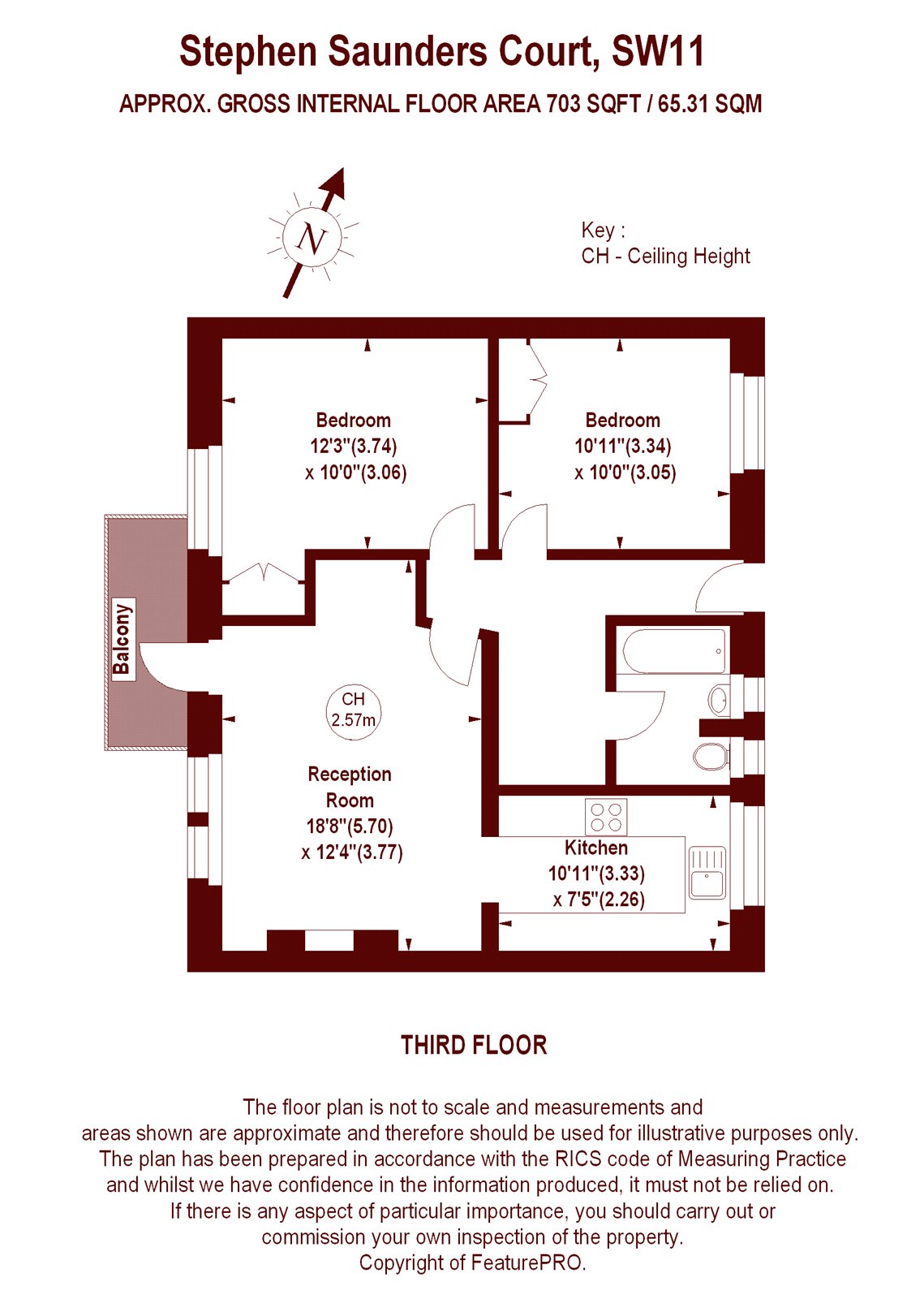 2 Bed Flat For In Stephen Sanders Court Salcott Road London Floorplan 1