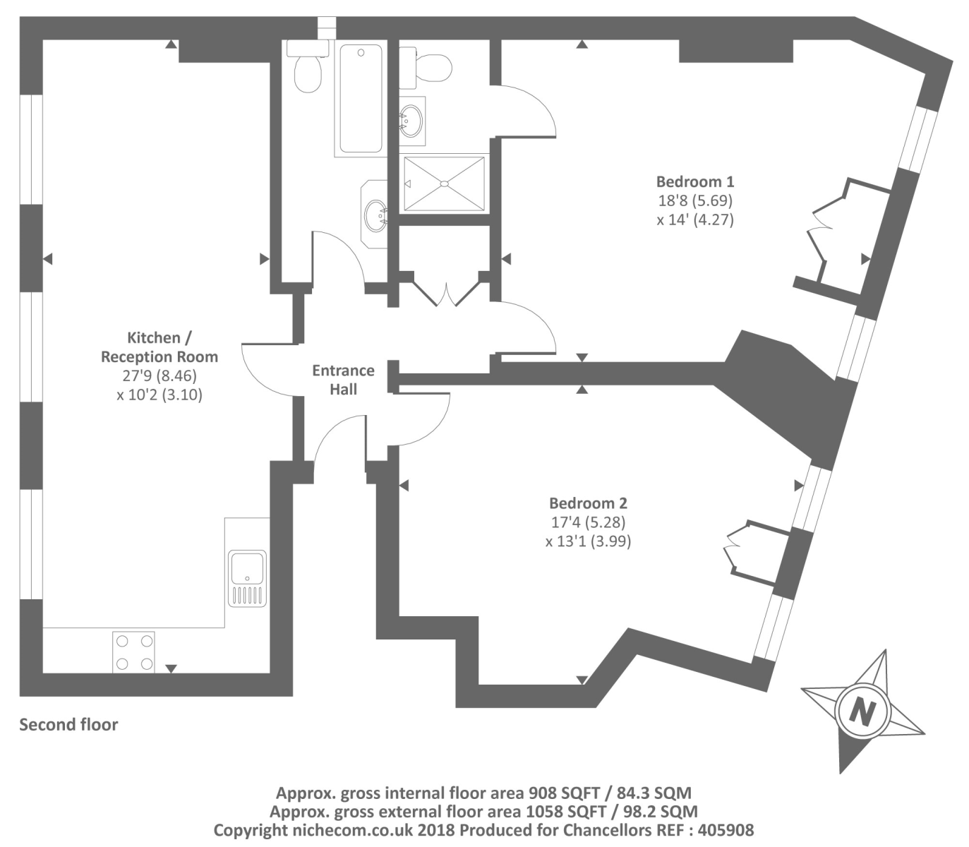 2 Bedrooms Flat to rent in Richmond, Surrey TW9