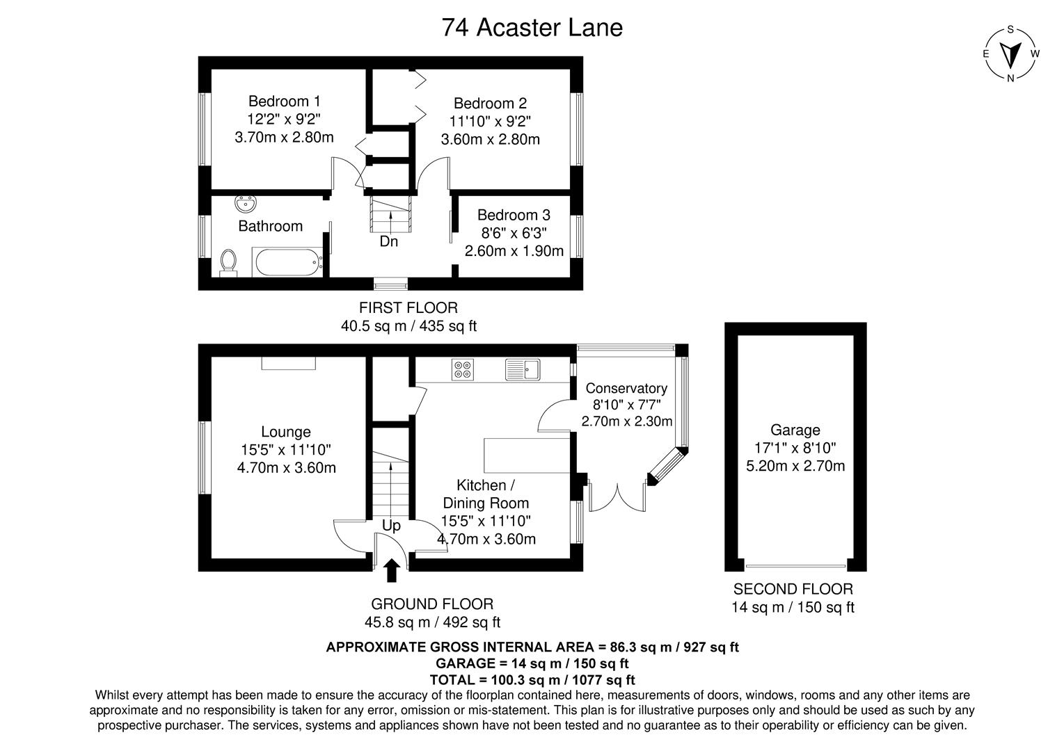 74, Acaster Lane, York floorplan