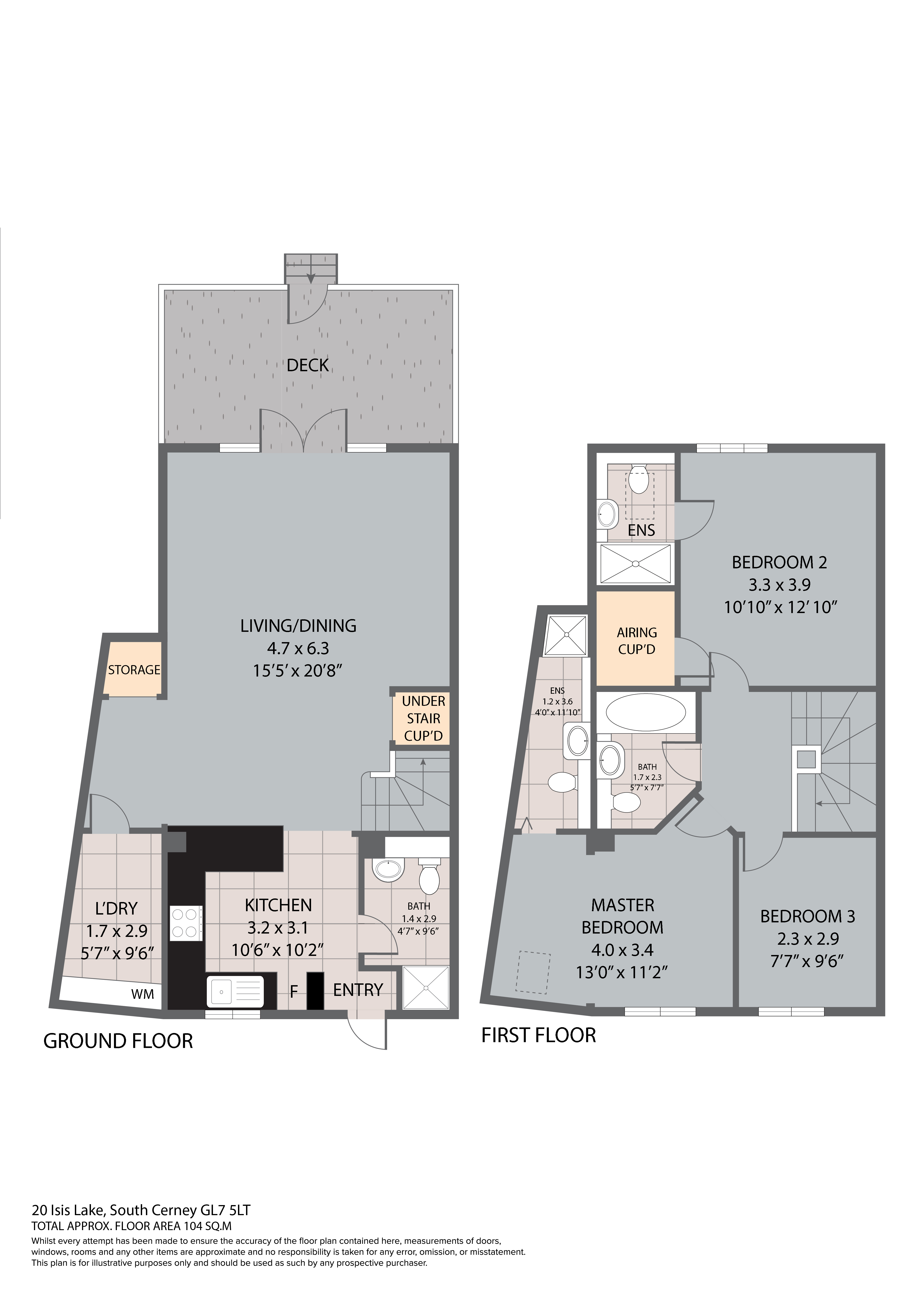 Isis Lake Spine Road South Cerney Gl7 3 Bedroom Terraced