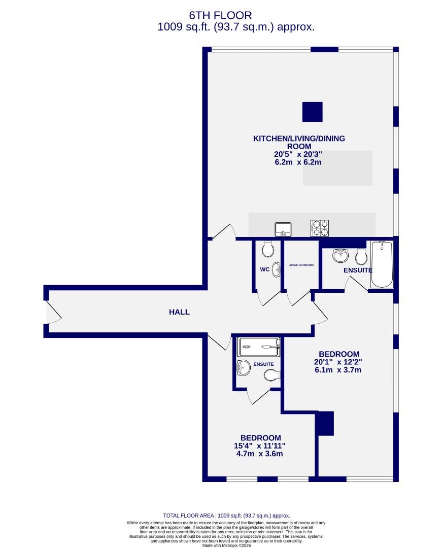 601, Ryedale House, York floorplan
