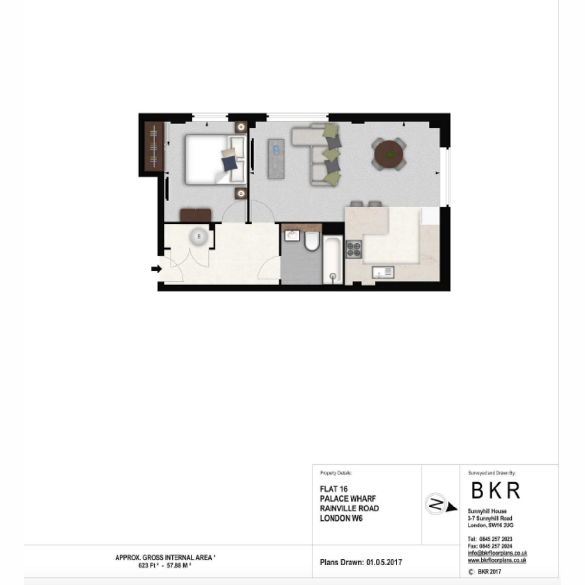 Flat 16, 3, Oxbridge Terrace, London floorplan