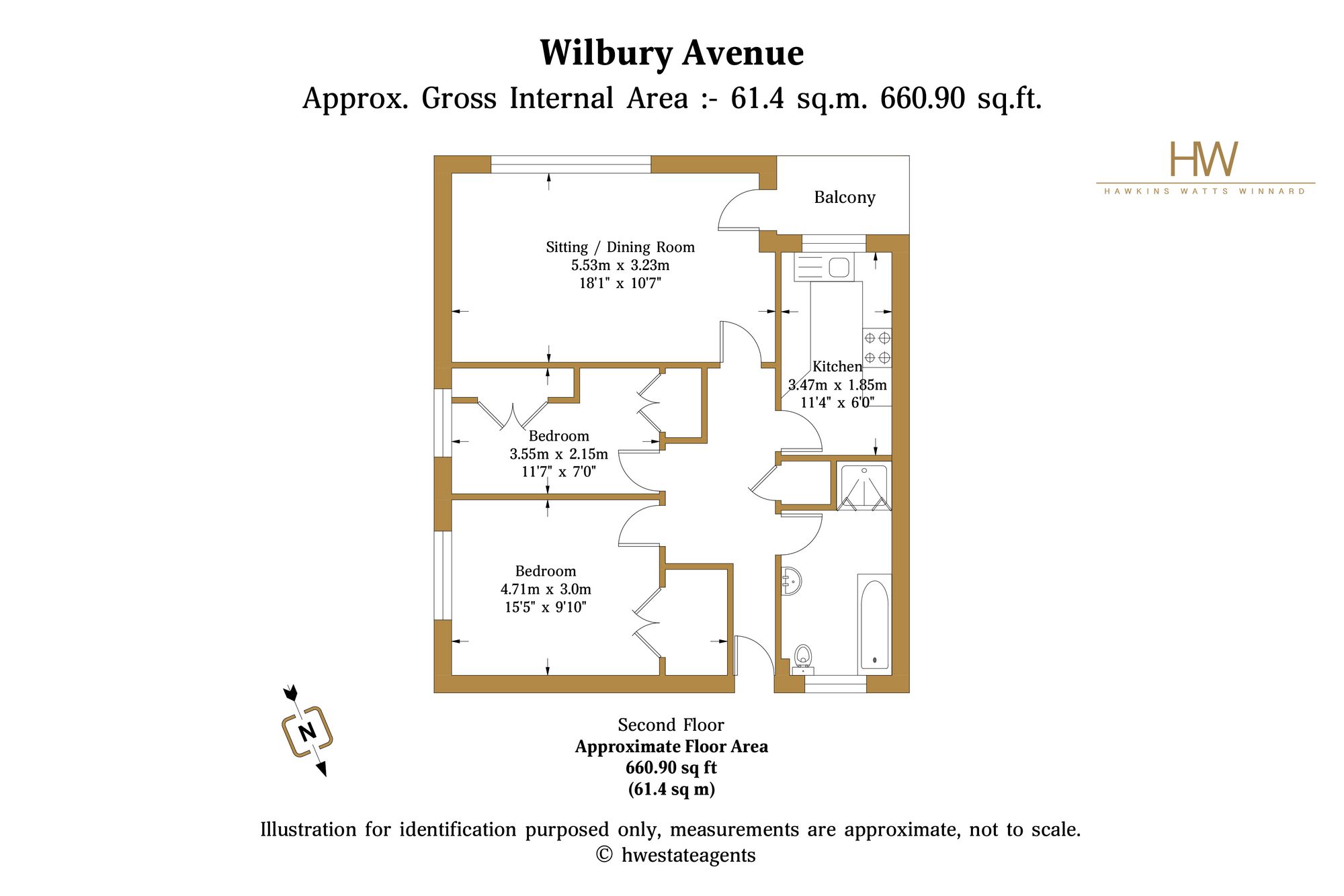 19 Cornwall Court Wilbury Avenue, Hove floorplan