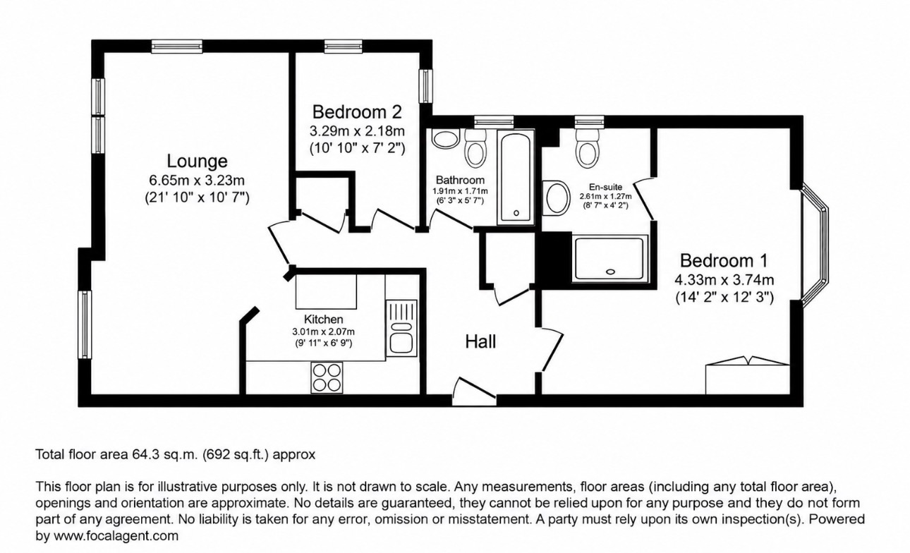 Flat 10, Saxon Court, Bryony Drive, Ashford floorplan