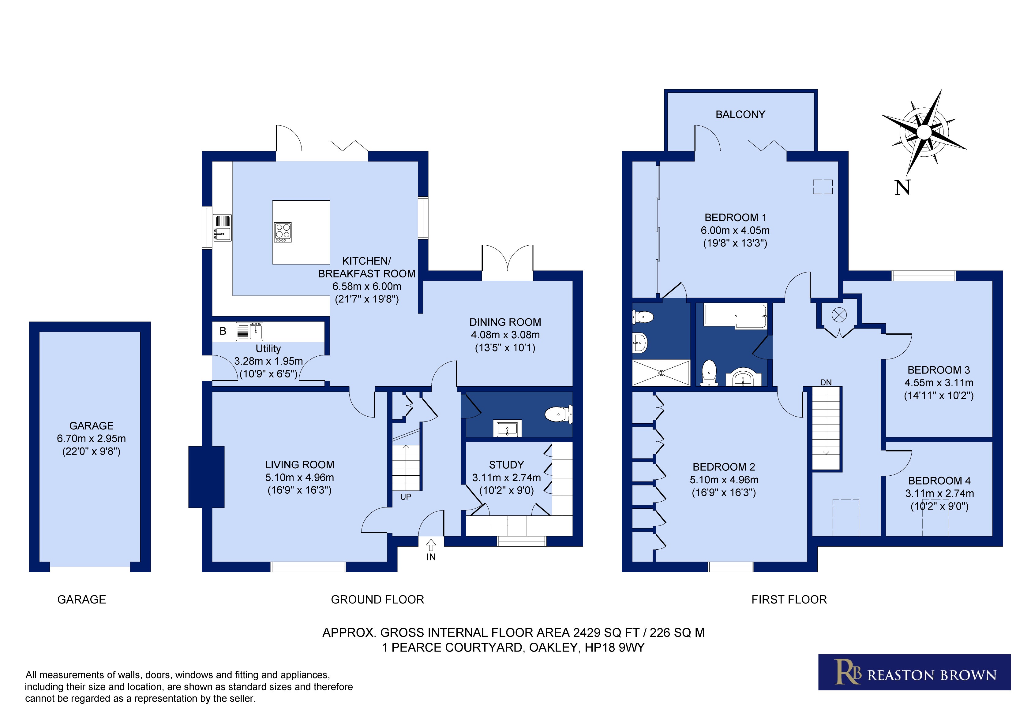 -, Pearce Courtyard, Oakley, Buckinghamshire, HP18 floorplan