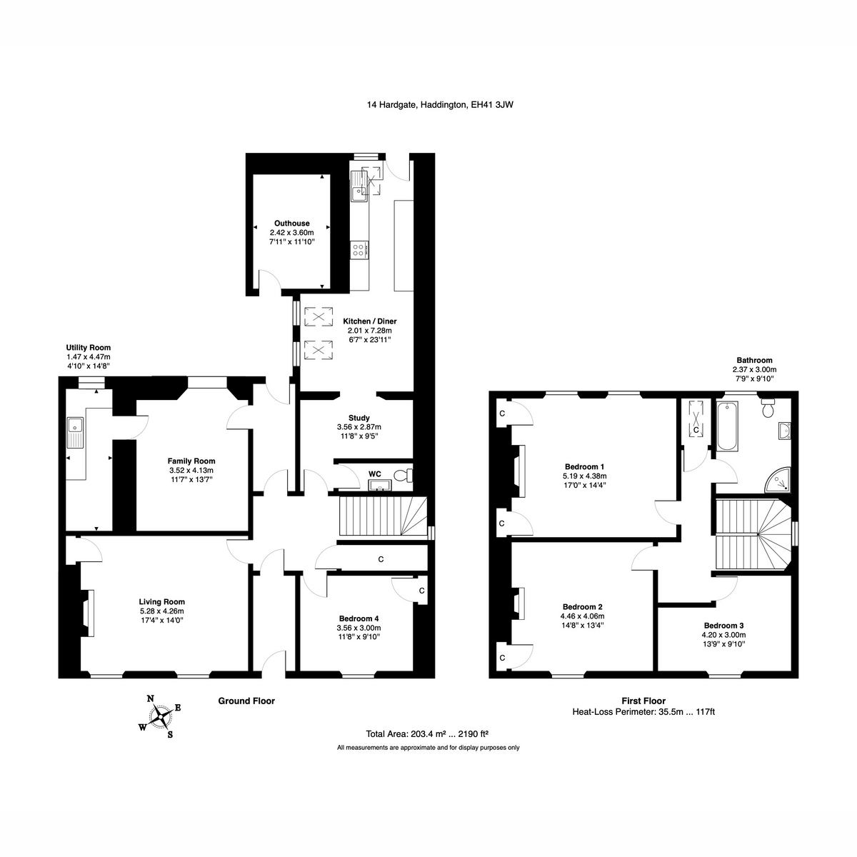 14, Hardgate, Haddington floorplan