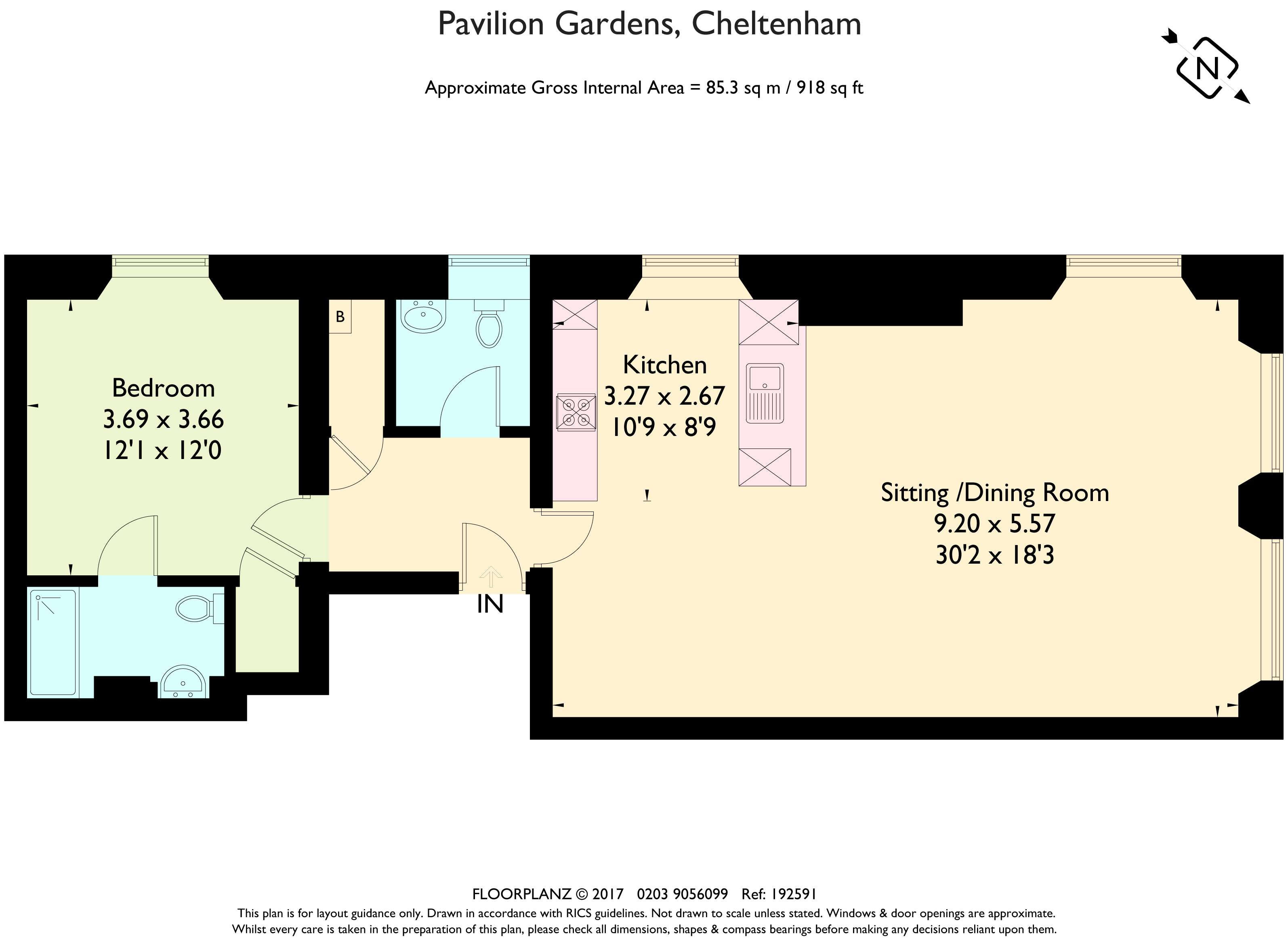 Pavilion Gardens, Cheltenham floorplan
