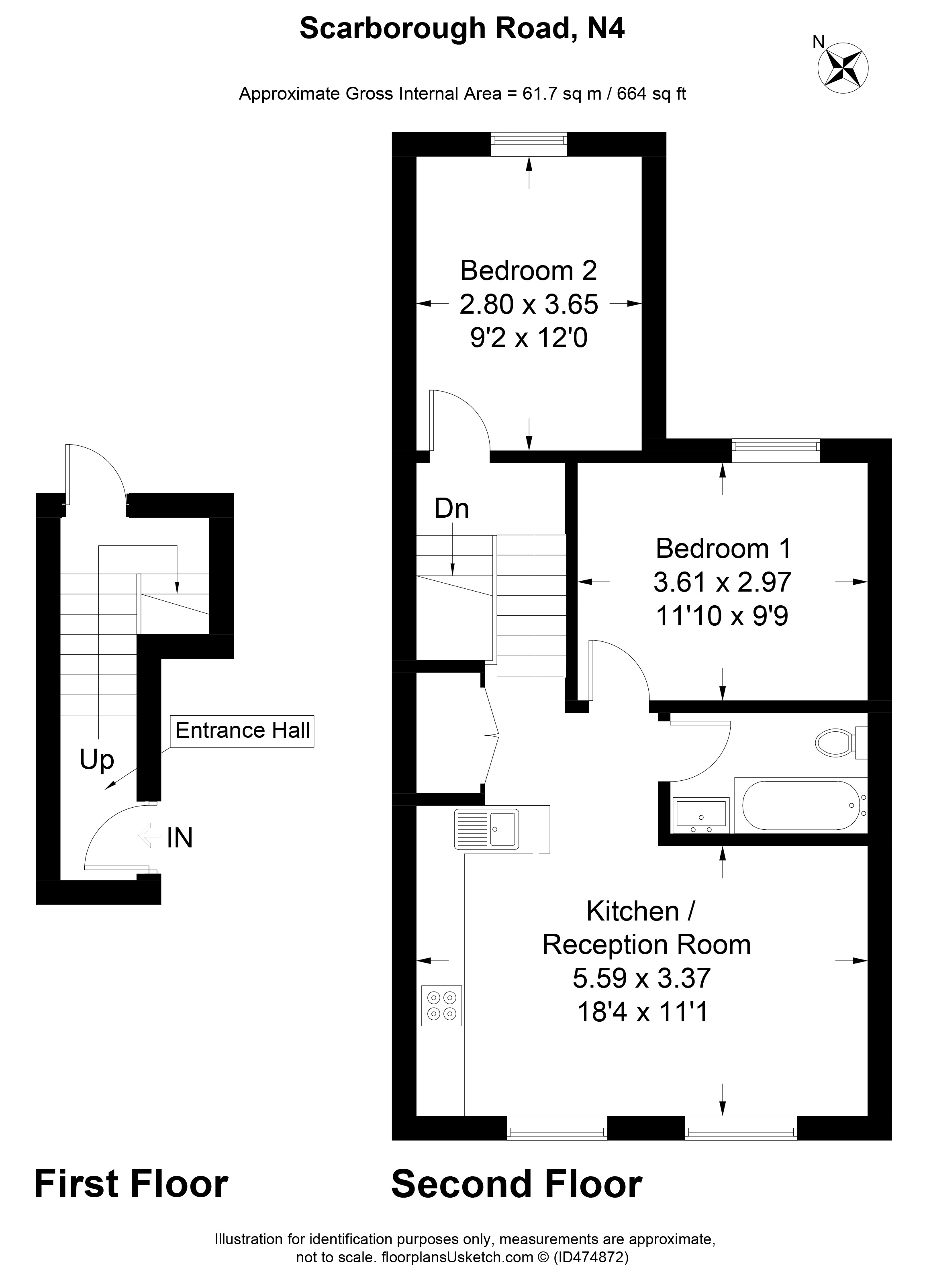 2 Bedrooms Flat for sale in Scarborough Road, London N4