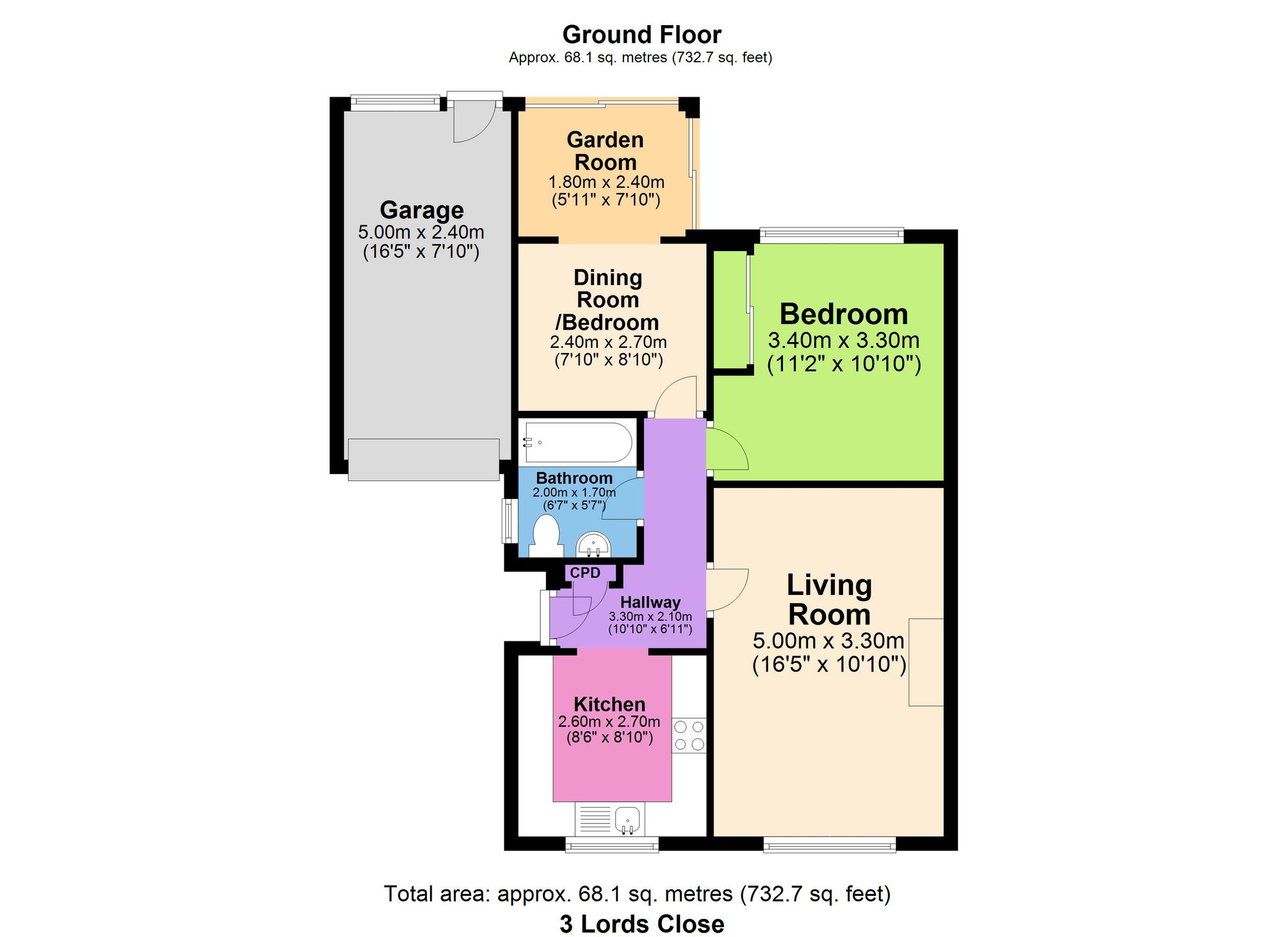 3 Lords Close, Chesterfield floorplan