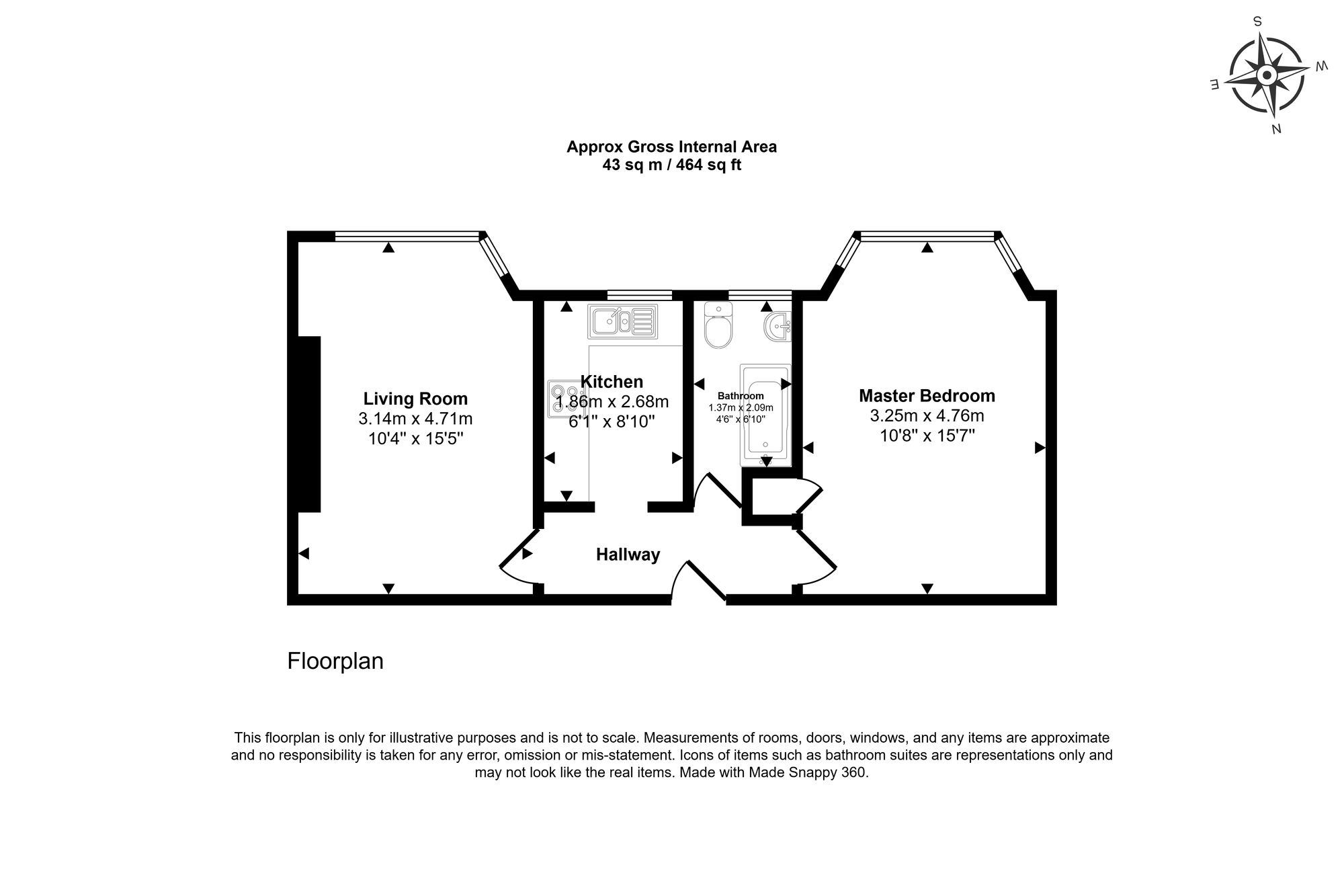 Flat 65, The High Streatham High Road, London floorplan