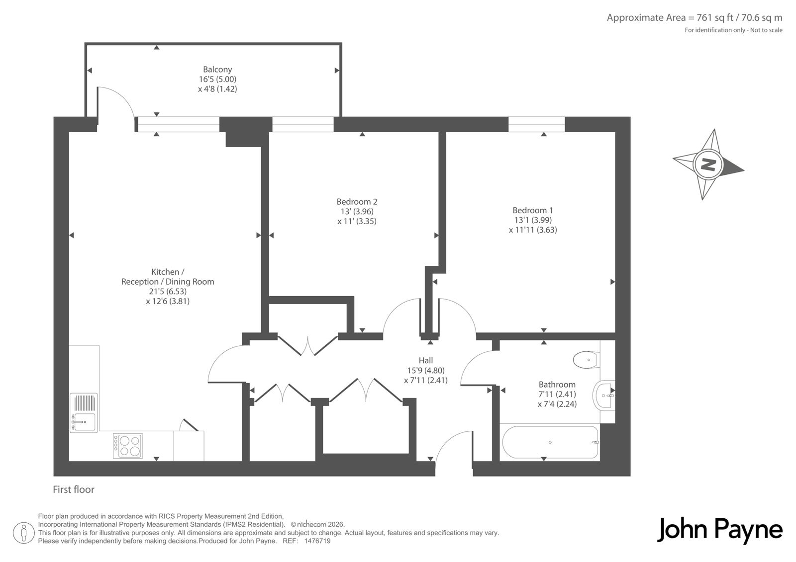 Flat 34, Merlin Court, 28, Handley Drive, London floorplan