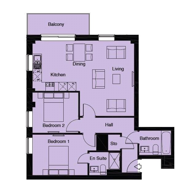 2 Bedrooms Flat for sale in The Fitzroy Collection, Old Bracknell Lane West, Bracknell, Berkshire RG12