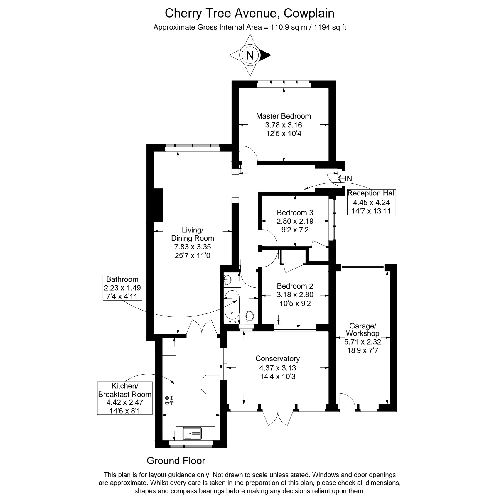 184, Cherry Tree Avenue, Waterlooville floorplan