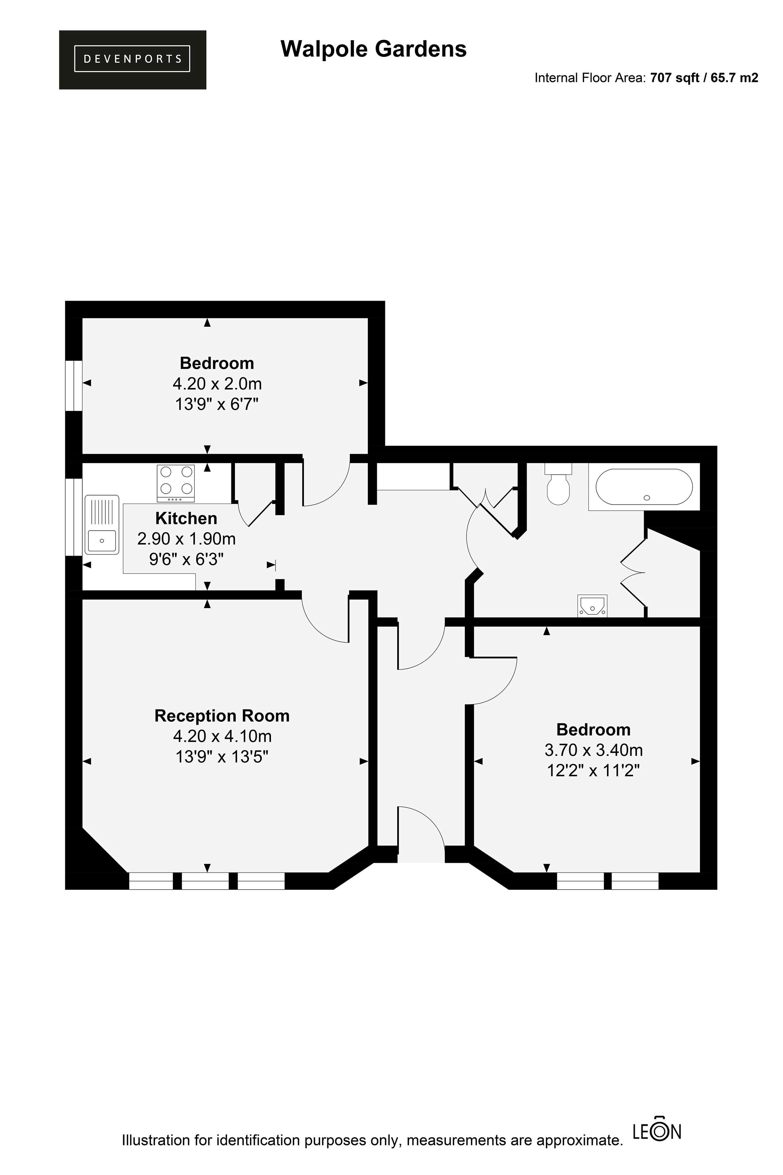 Flat 1, 9, Walpole Gardens, Twickenham floorplan